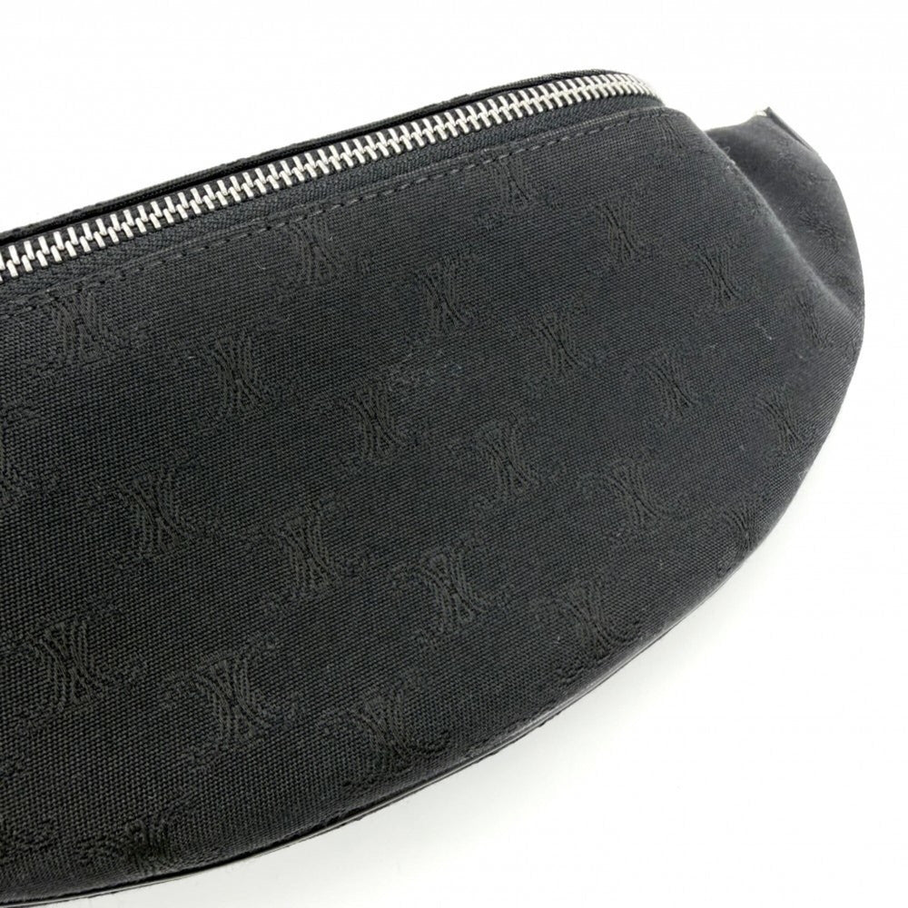 Celine Triomphe Belt Bag/Waist Bag for Men, Black Canvas, Silver Hardware — Like New