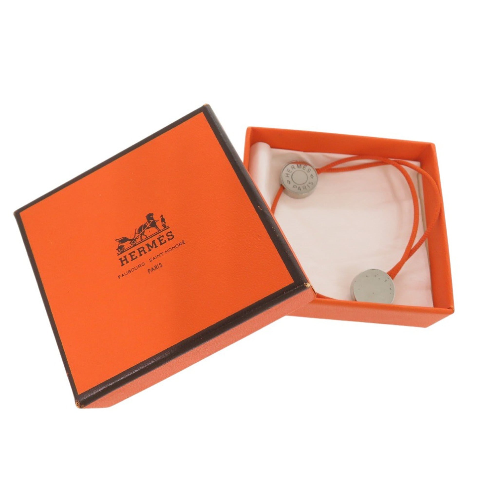 Excellent condition Hermes Serie cord bracelet in metal, orange, 0534