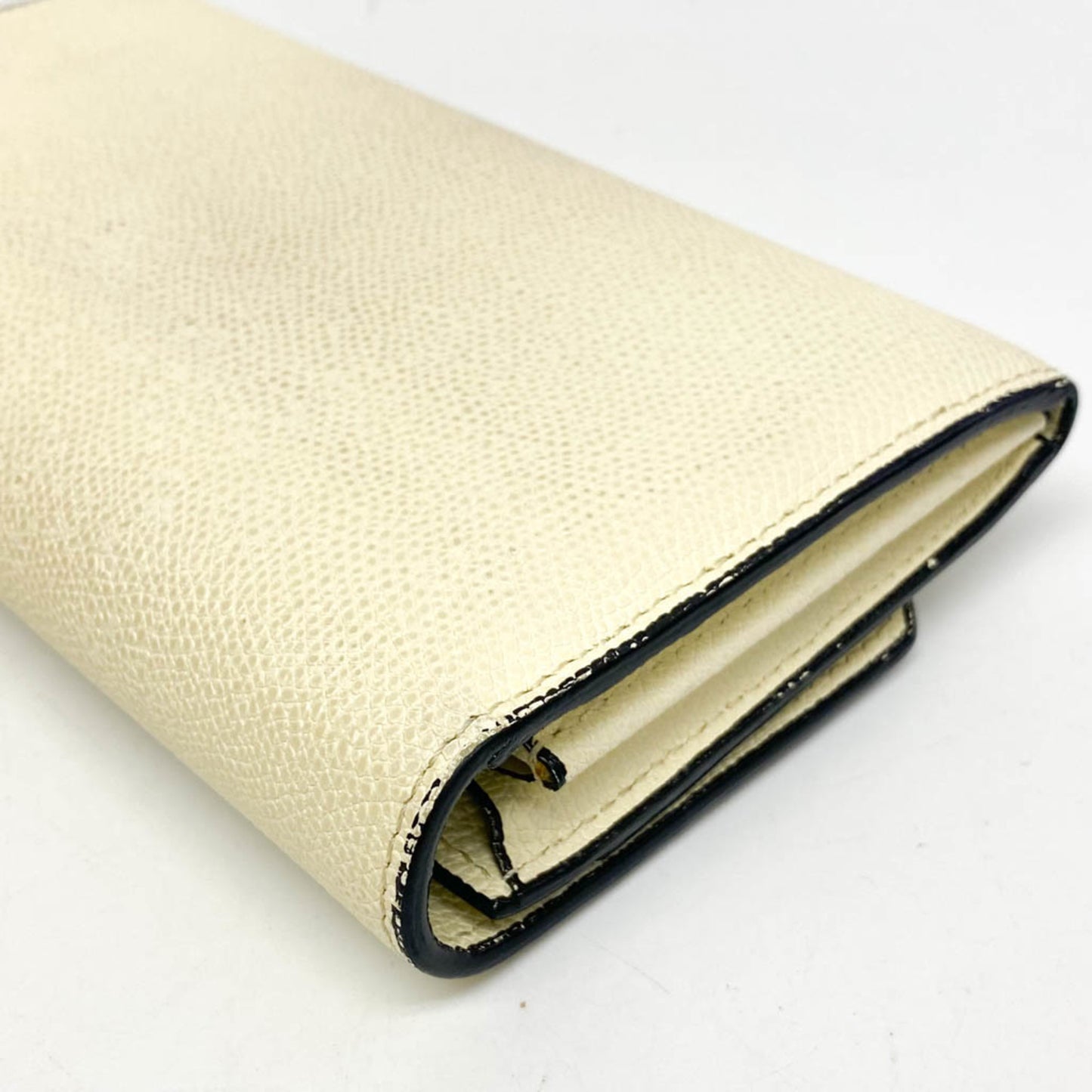 Valextra Women,Men Leather Long Wallet (bi-fold) Cream