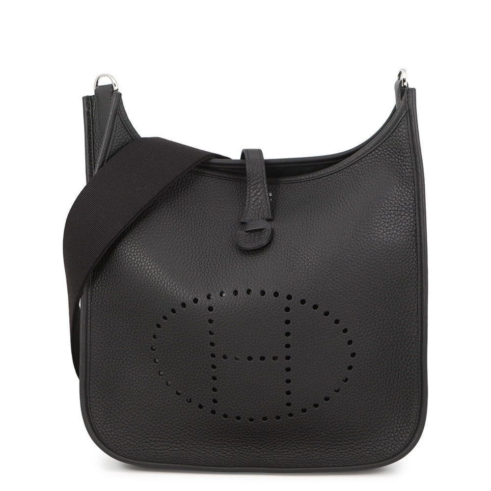 Hermes Evelyne 3 PM Shoulder Bag, Black, Taurillon Clemence Leather, G Stamp, Evelyne, Handbag, Women's, HERMES — Like New