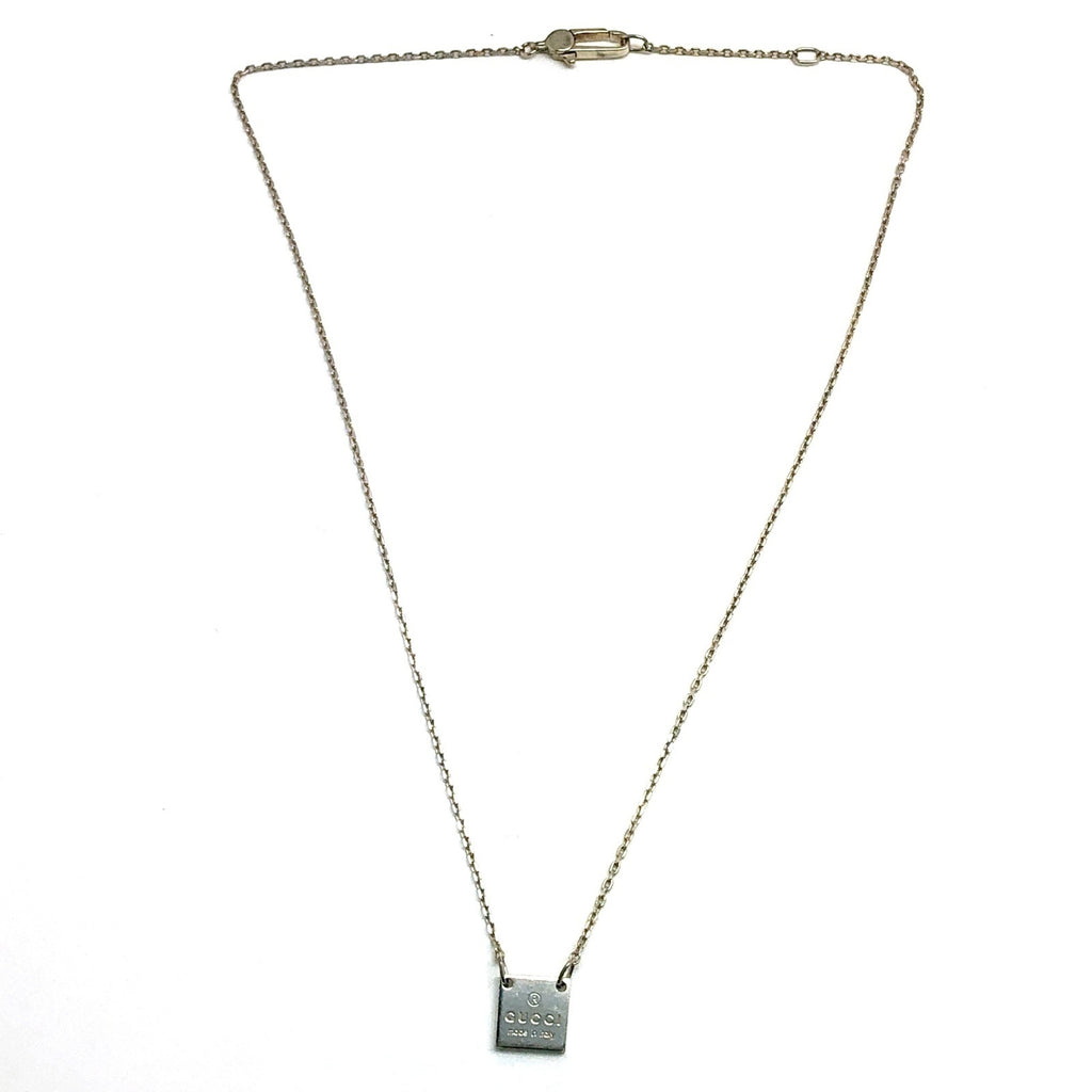 GUCCI Square Plate Pendant Necklace in 925 Sterling Silver, Men's & Women's, Mikunigaoka Store, ITGNVX9YZ9MS RM0236T