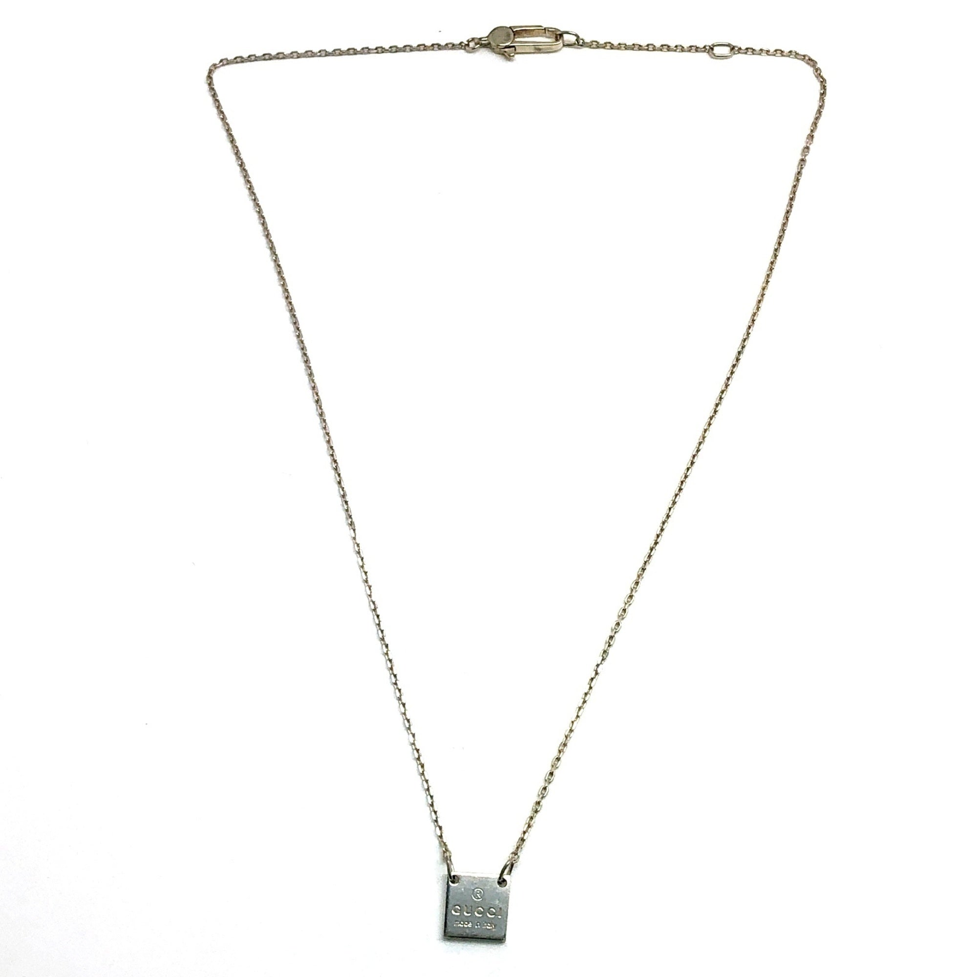 GUCCI Square Plate Pendant Necklace in 925 Sterling Silver, Men's & Women's, Mikunigaoka Store, ITGNVX9YZ9MS RM0236T