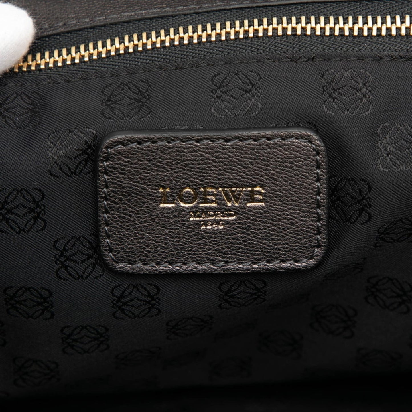 LOEWE handbag in grey charcoal leather for women