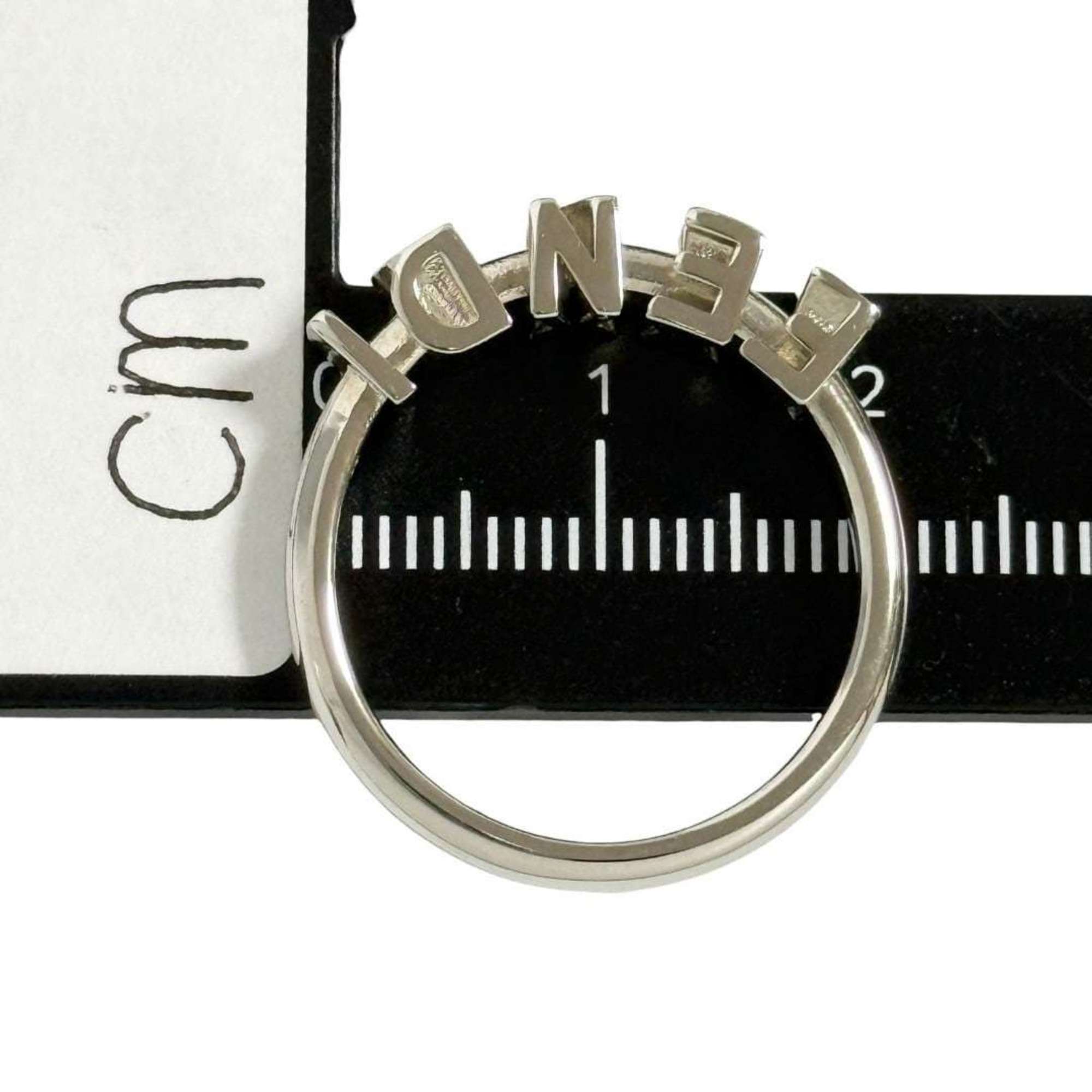 Fendi Men's Logo Ring, Size 19, Small, Silver — New - Store Return
