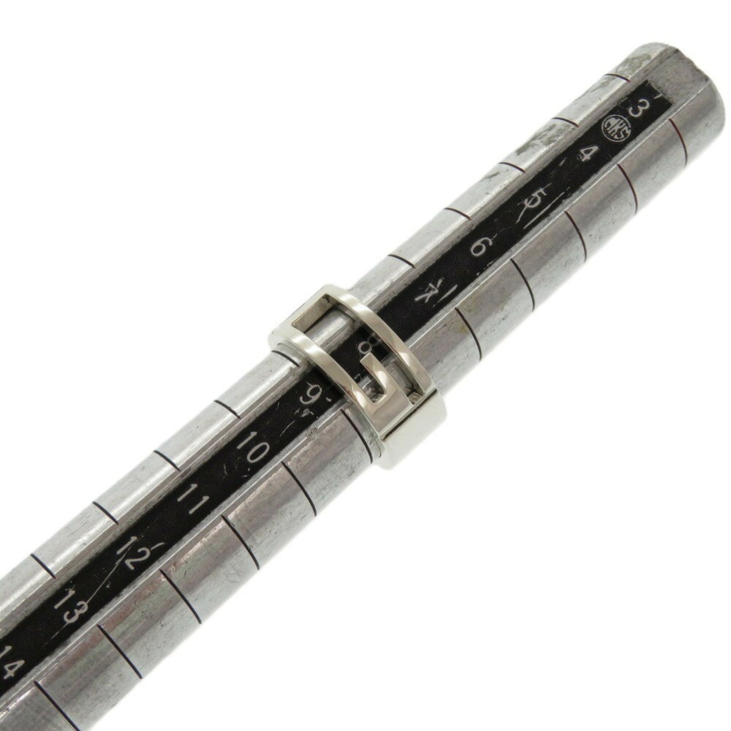 Gucci Branded G Cutout Silver Ring, Size 8, 925 Sterling Silver, 0408GUCCI