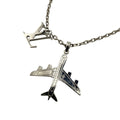 LOUIS VUITTON MP3157 LV Plane Pendant Necklace with Airplane Motif, Silver, Chain, Men's