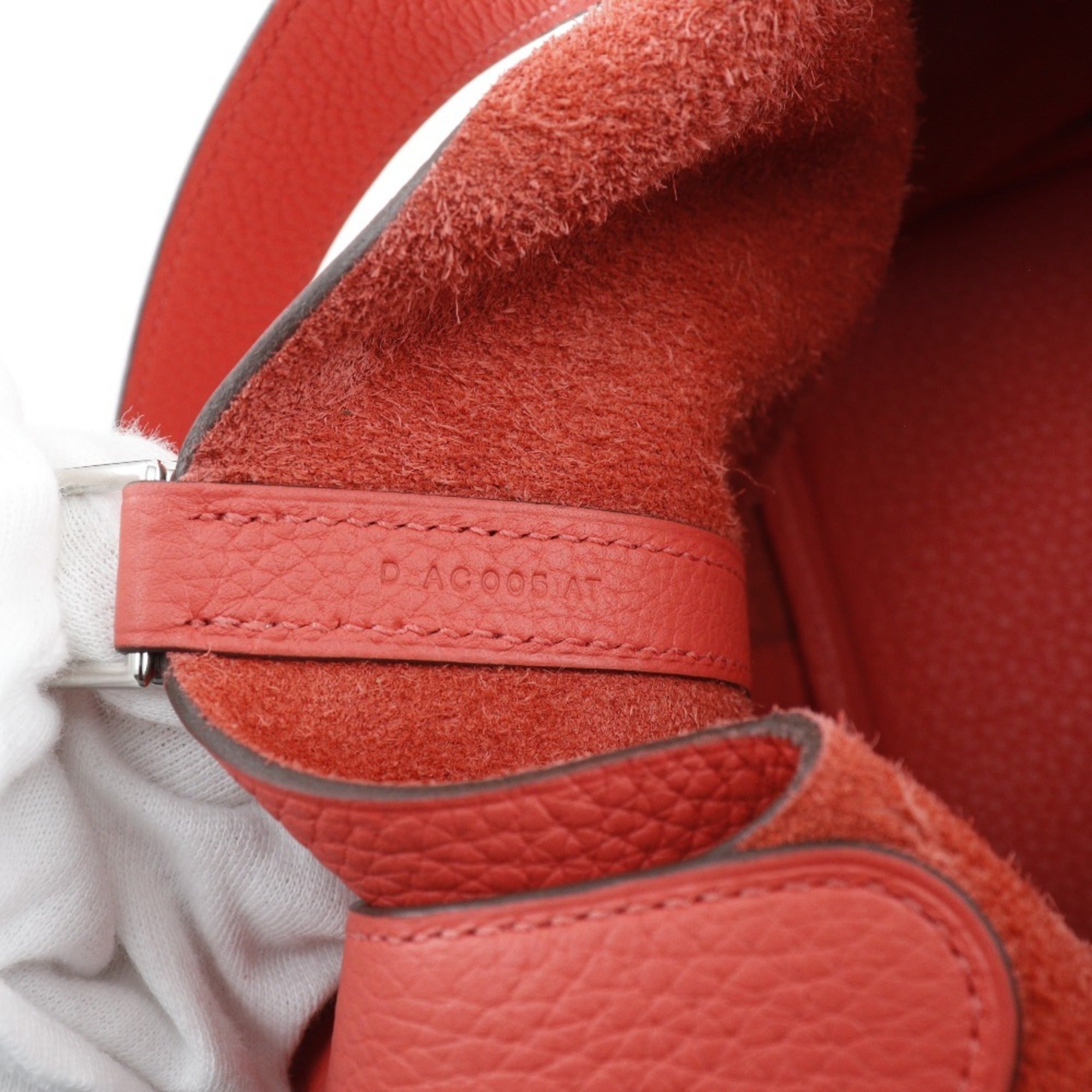 Hermes HERMES Picotin Lock 22 MM Handbag Taurillon Clemence 2019 Red D Belt Clasp Lock22 Women's — Like New