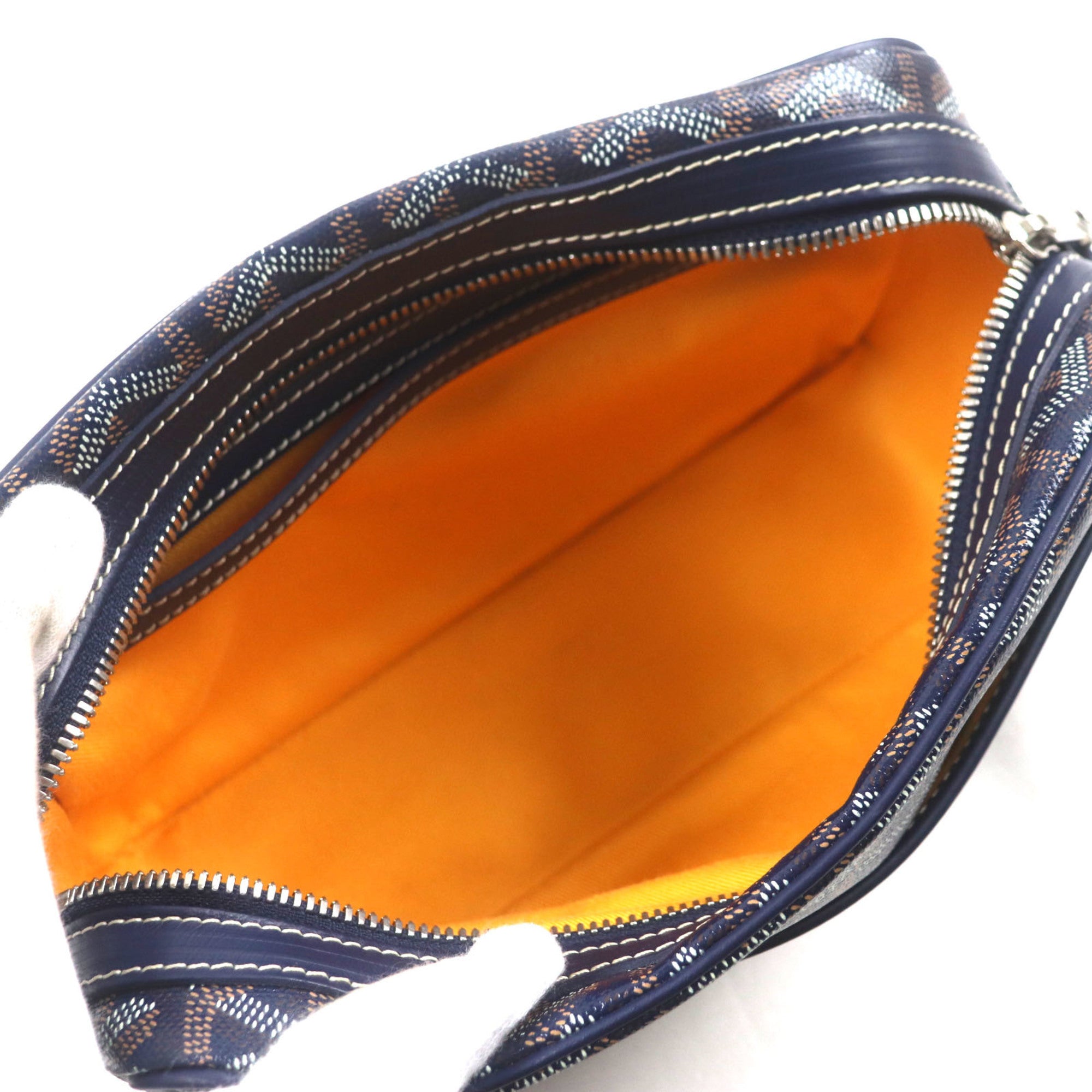 GOYARD Goyard Cap Vert PM Canvas and Leather Square Shoulder Bag with All-Over Print Logo, Navy, Includes Dust Bag, for Men Women