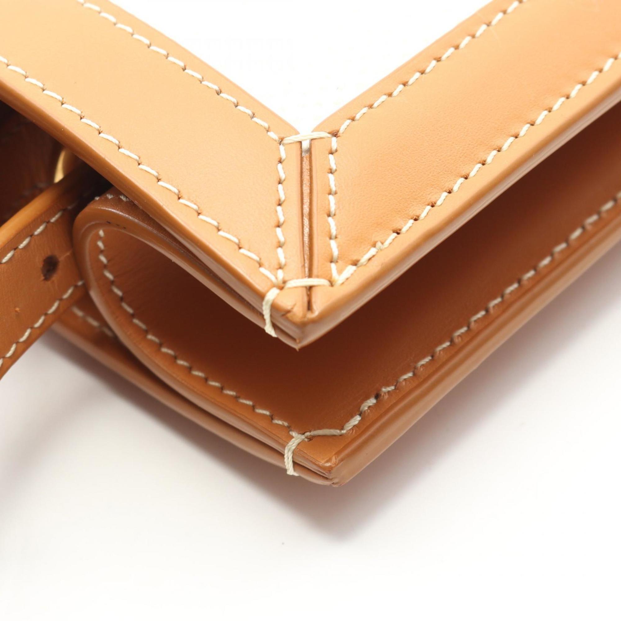 Celine Small Vertical Cabas Tote Bag in Canvas and Leather, Women's, White/Brown, 192082BNZ