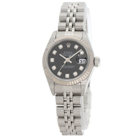 Rolex 79174G Datejust 10P Diamond Watch in Stainless Steel SS 18K White Gold for Women
