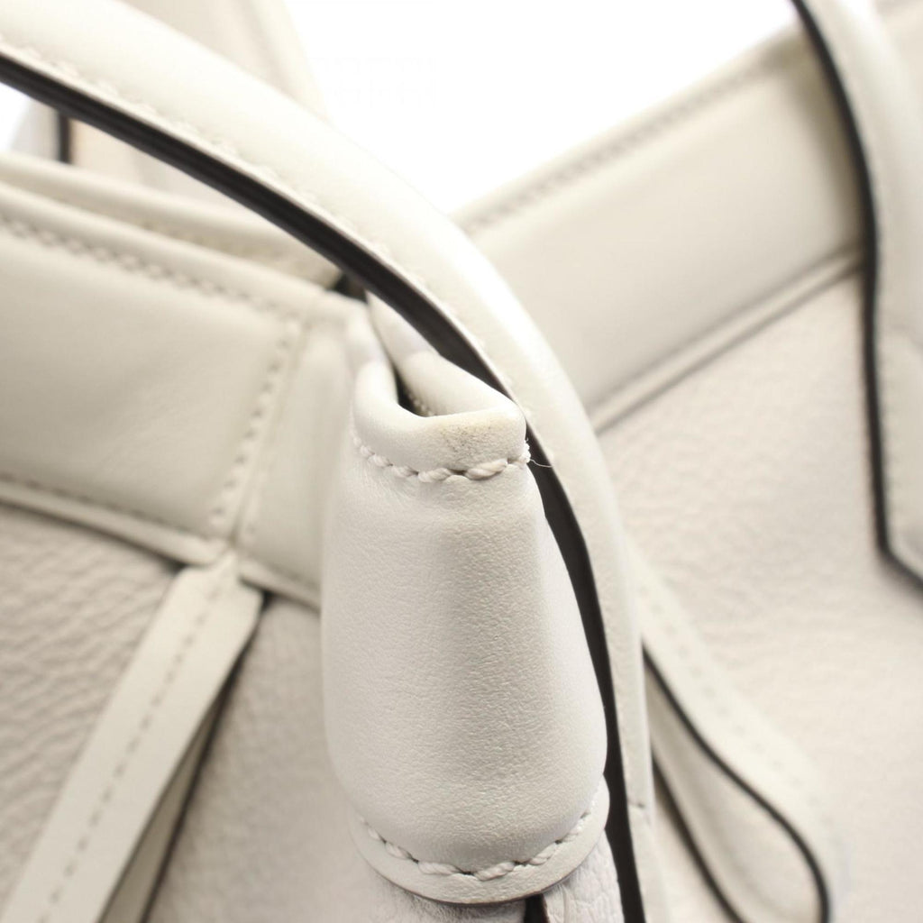 Fendi ORIGAMI MEDIUM Tote Bag in White Leather, Women's, 8BH414