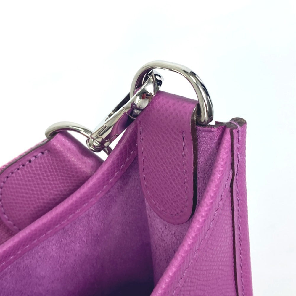 HERMES H logo punched Evelyn II GM shoulder bag, Epson, women's, cyclamen, purple, like new — Like New