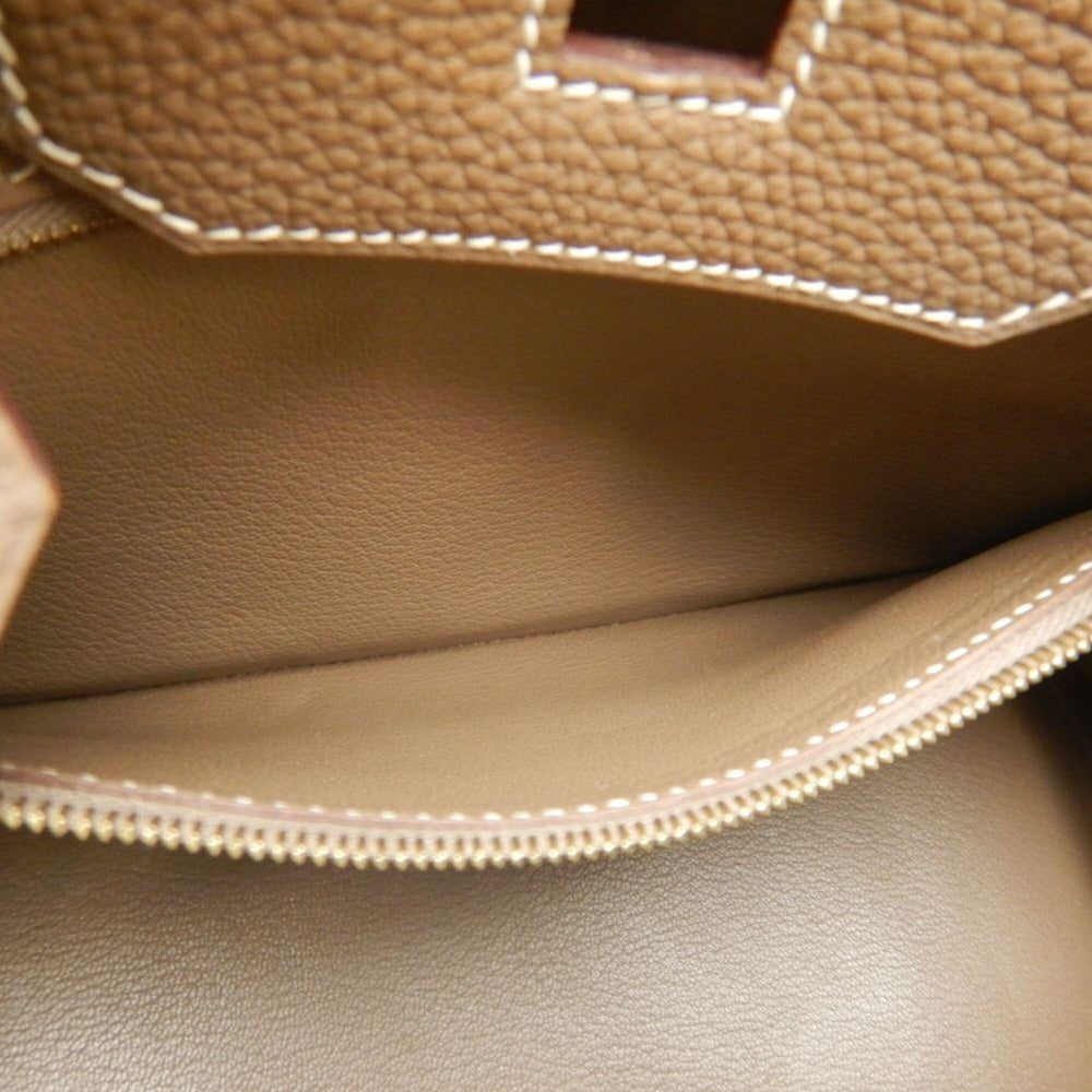 HERMES Birkin 30 Handbag, Togo Leather, Etoupe, Women's, 254088 — Like New