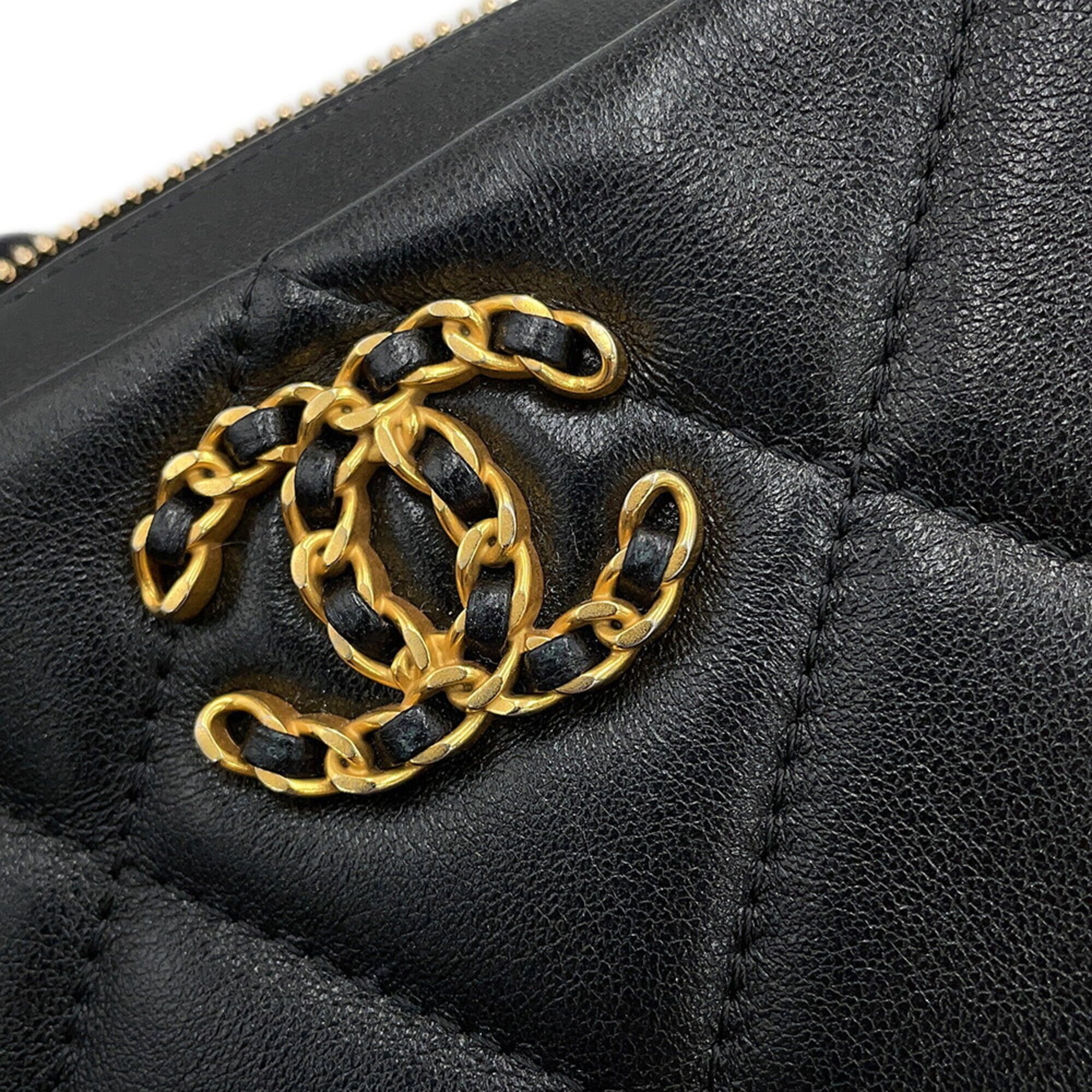 Chanel Chain Shoulder Bag CHANEL19 Coco Mark Lambskin AP2728 CHANEL Handbag Black Women's — Like New