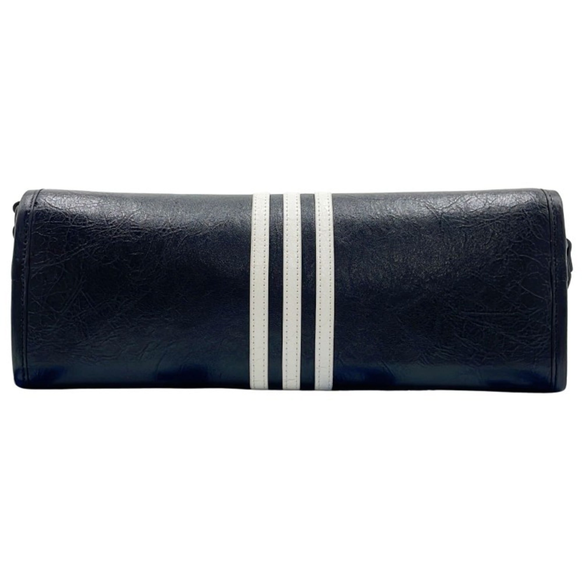 BALENCIAGA Wallet 729322 Black and White Leather Men's Women's Adidas Collaboration Shoulder