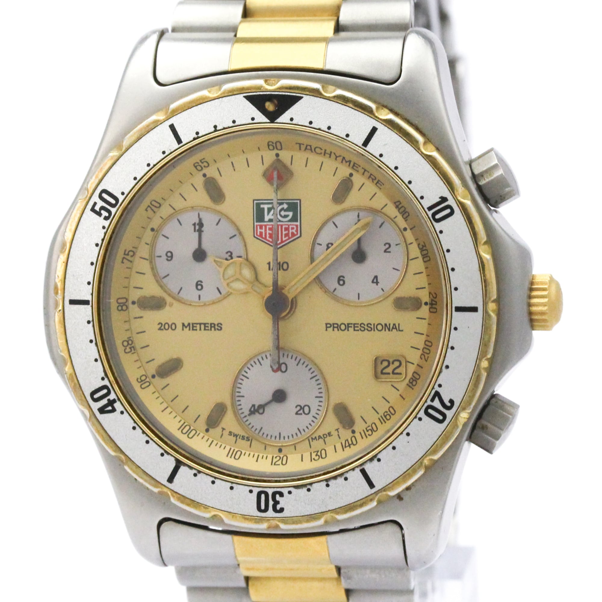 TAG HEUER 2000 Professional Chronograph Gold Plated Steel Watch CE1121 — Good