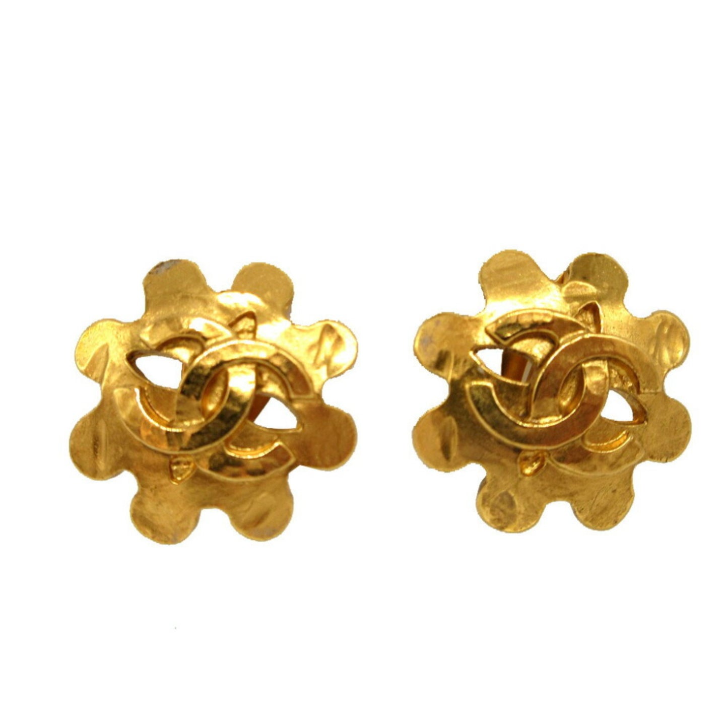 Chanel Coco Mark 94P Metal Gold Earrings 0505CHANEL