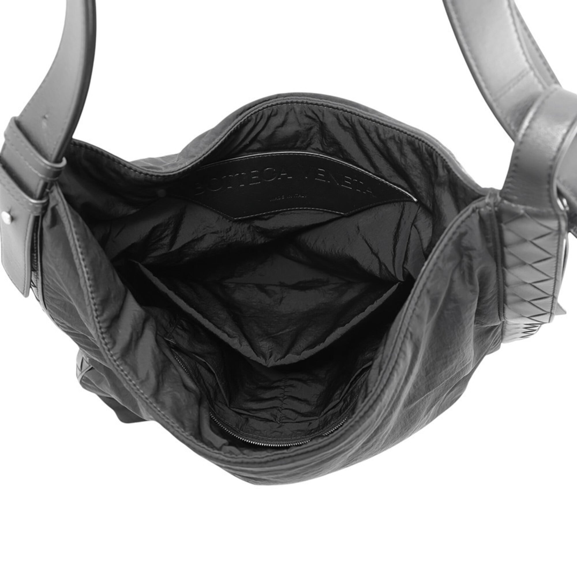 Bottega Veneta Shoulder Bag Intrecciato Crossboard Hobo Nylon 776221 BOTTEGA VENETA Black Handbag — Like New