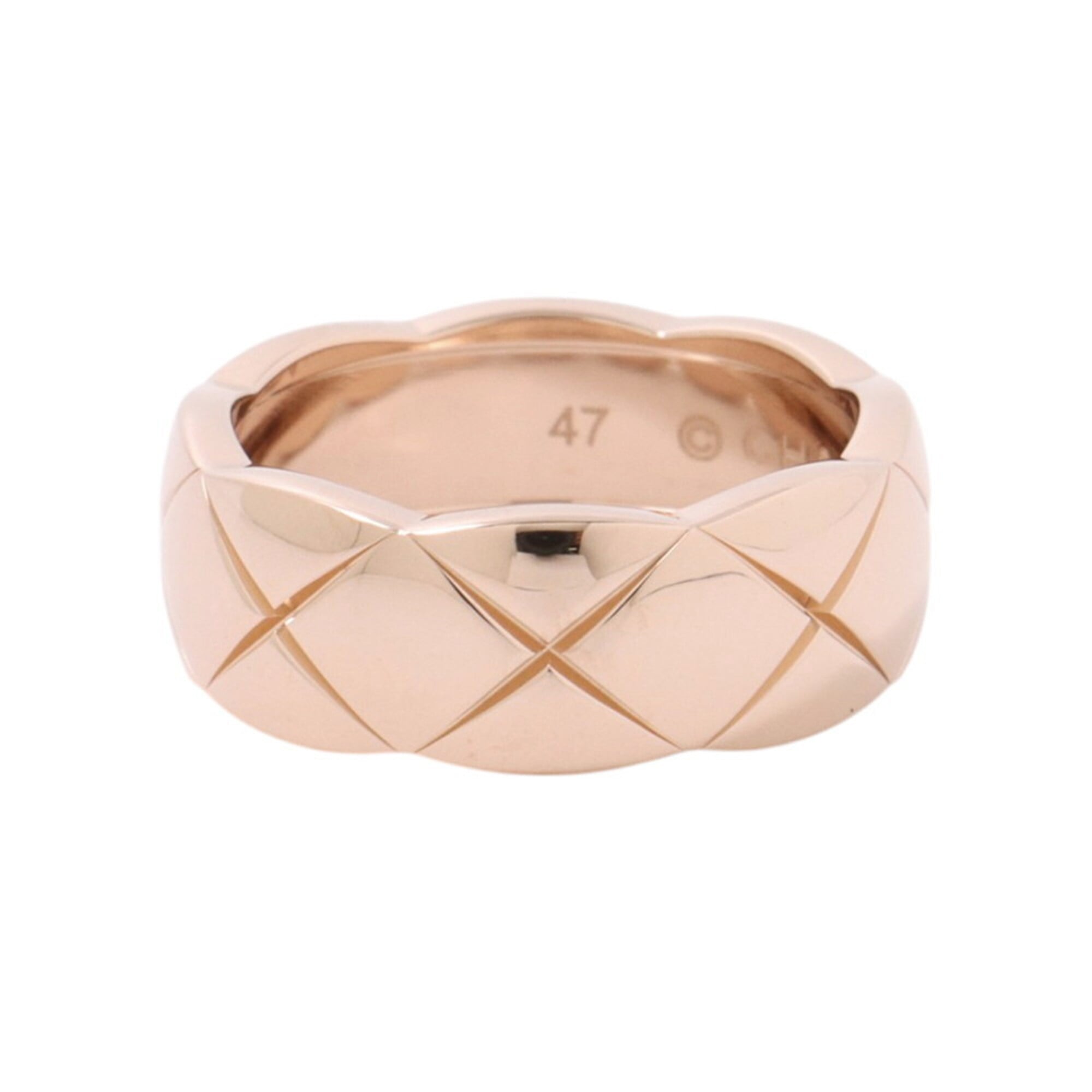 Chanel Coco Crush Medium Ring, 18K Pink Gold, Ring Size 47, J10817. (CHANEL ring) — Like New