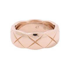 Chanel Coco Crush Medium Ring, 18K Pink Gold, Ring Size 47, J10817. (CHANEL ring) — Like New