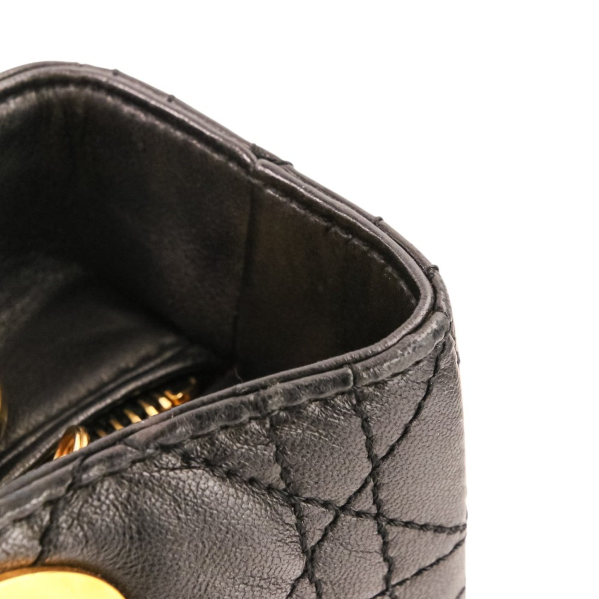 Christian Dior Lady Cannage Leather 2-way Handbag/Shoulder Bag, Black, Women's — Like New