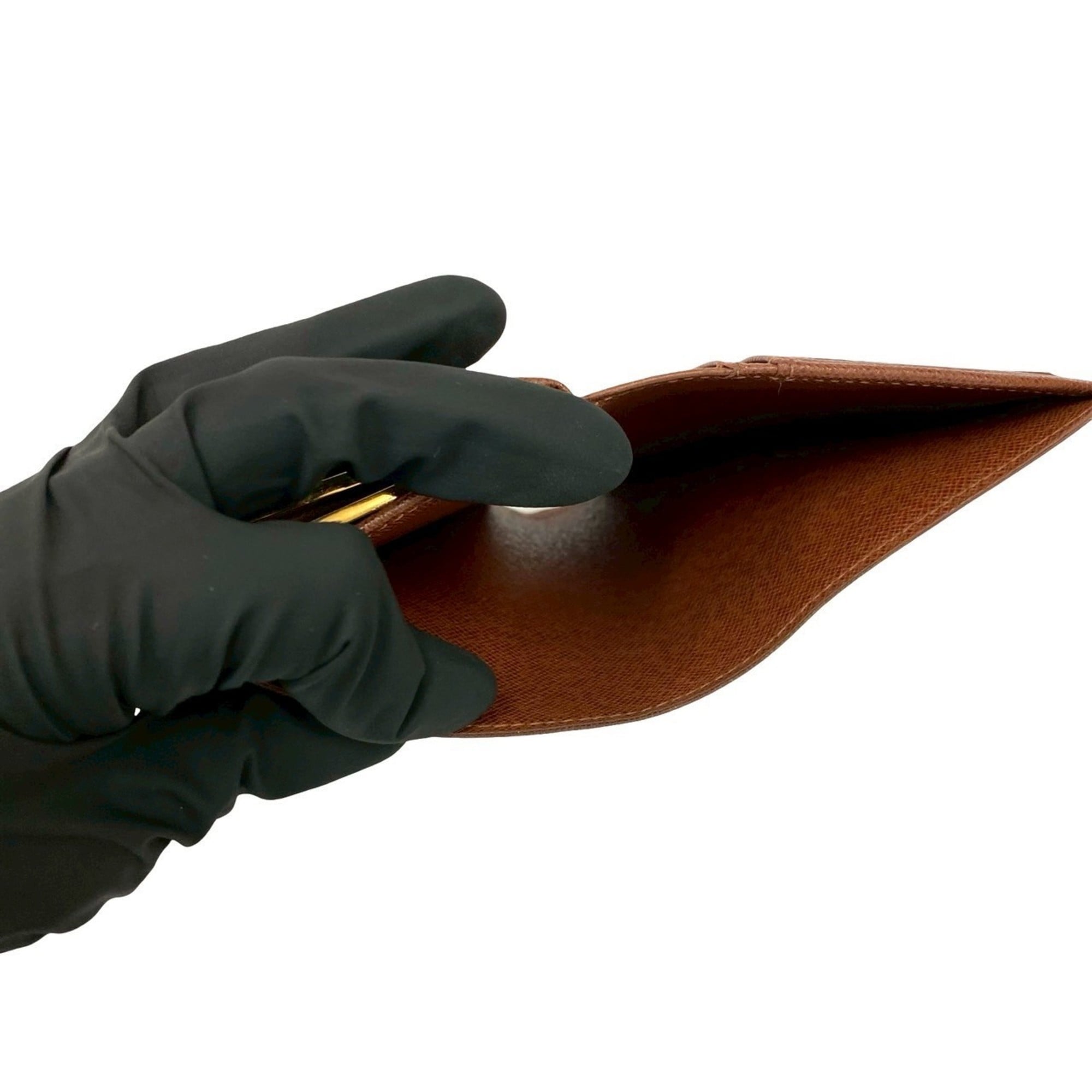 LOUIS VUITTON Louis Vuitton Portefeuille Viennois Monogram Leather Bi-fold Wallet with Clasp Closure, Brown, 35890