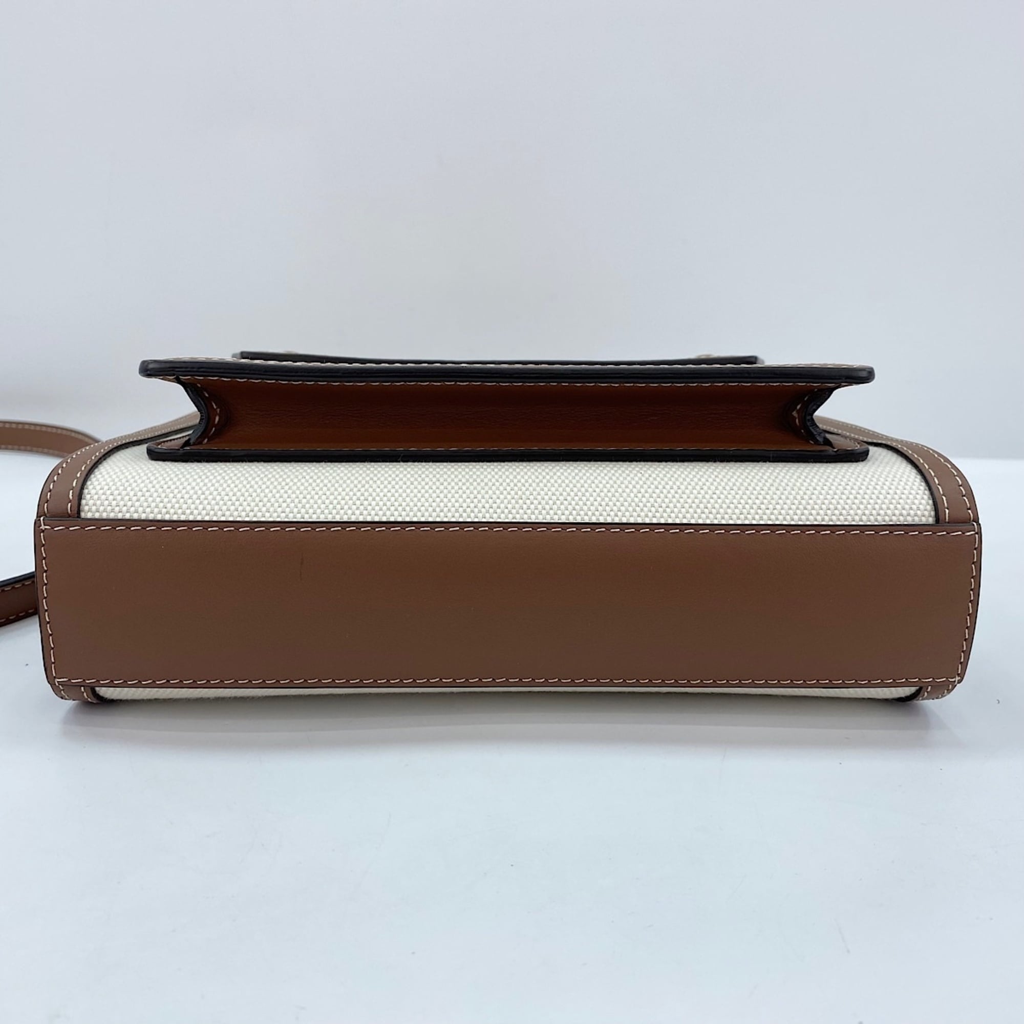 Burberry Mini Pocket Bag 2-Way Handbag Canvas Brown — Like New