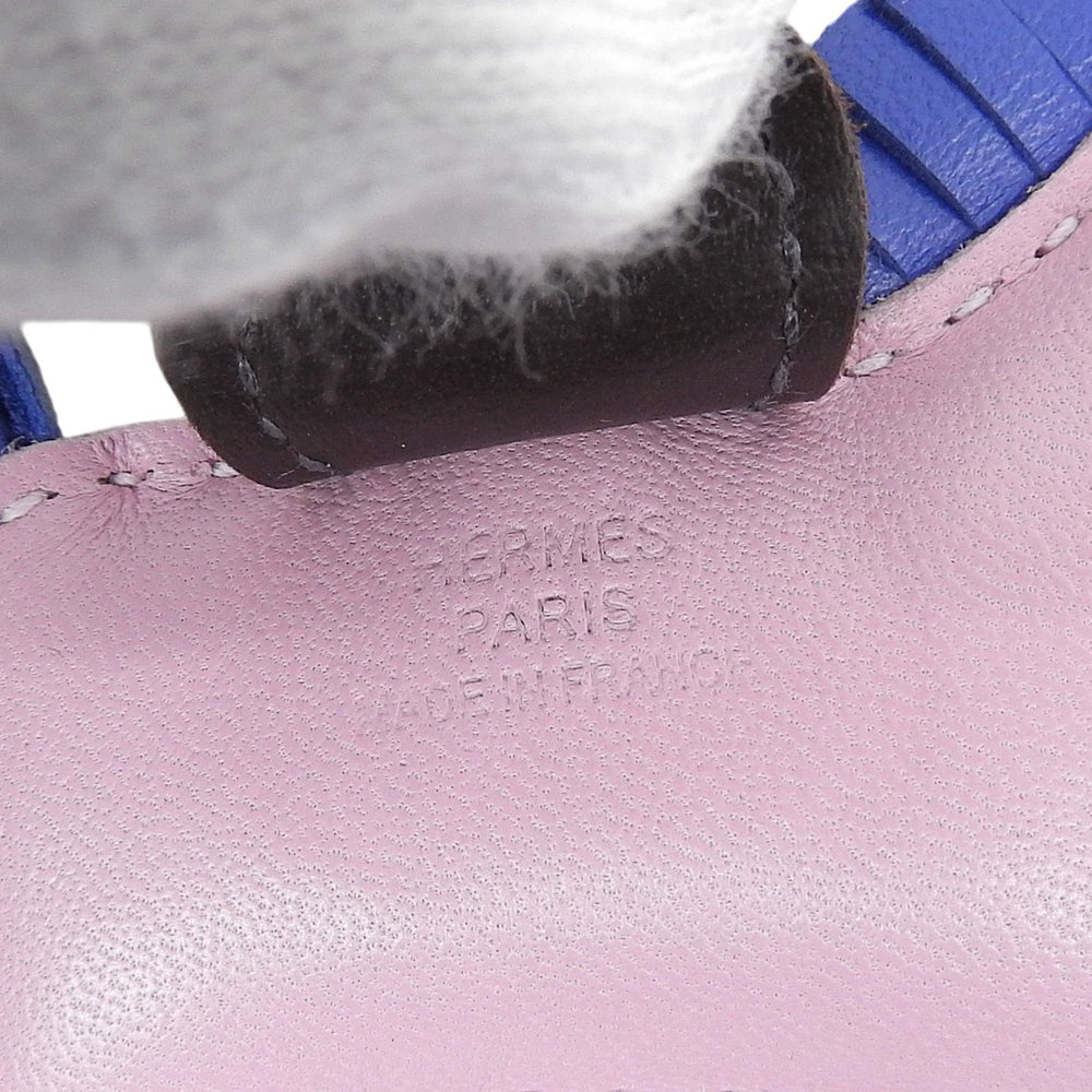 HERMES Rodeo Charm PM Agneau Milo Mauve Sylvestre Blue France Bag B Stamp Made in Women's — Like New