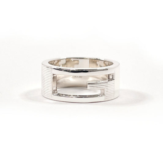 GUCCI Branded Cutout G Ring, 925 Sterling Silver, Size 9.5, Women's
