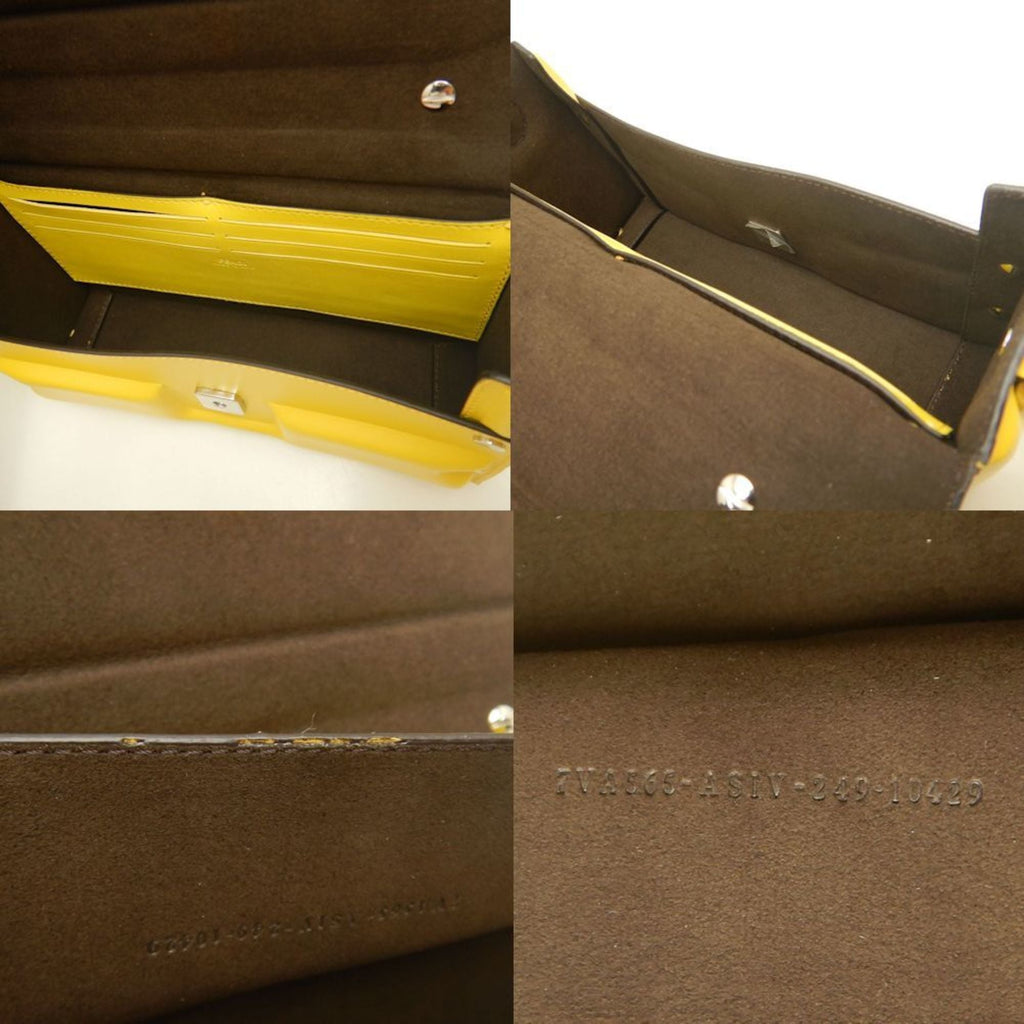 FENDI Bucket Soft Trunk 7VA565 Shoulder Bag in Yellow Leather, Women's, 253059