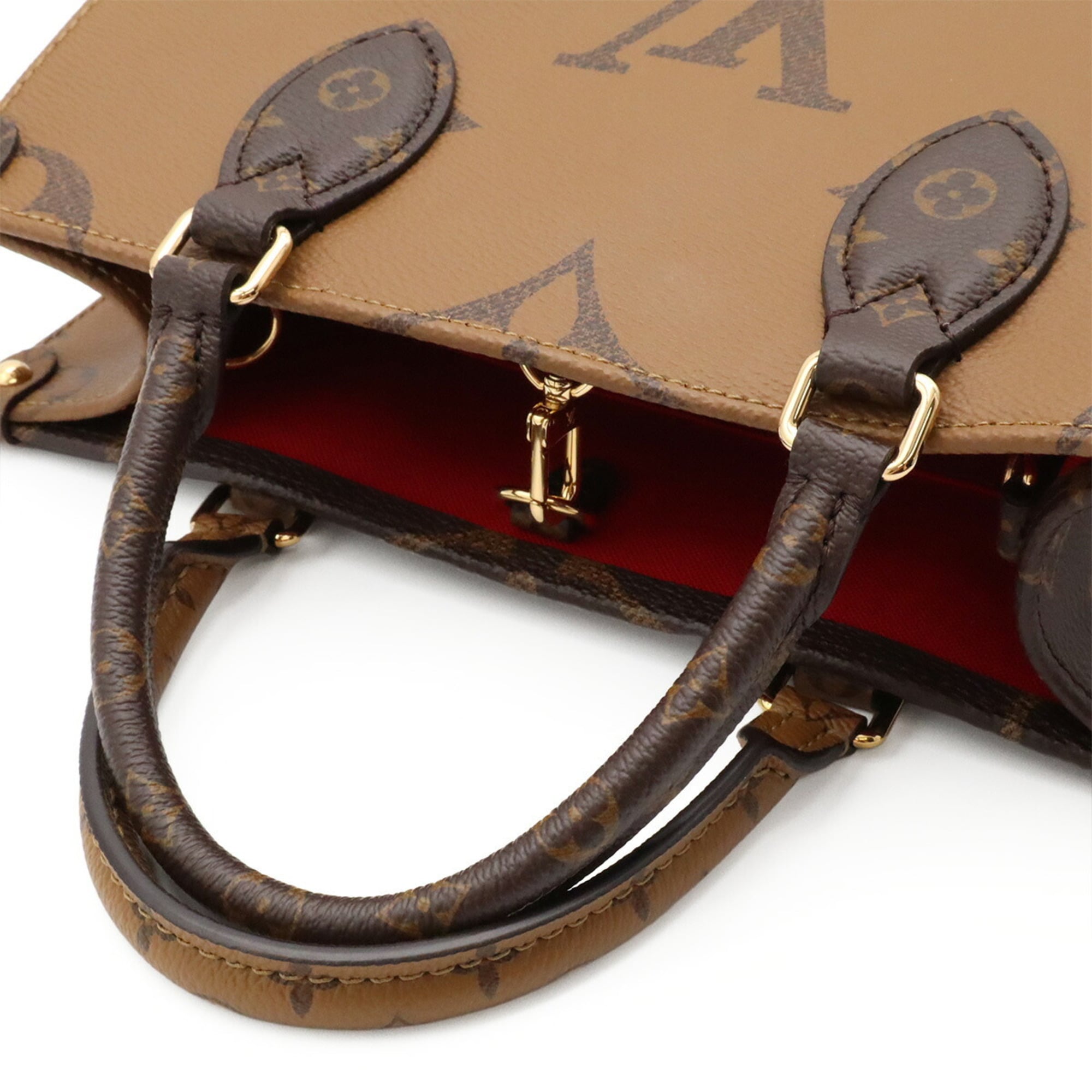 LOUIS VUITTON Monogram OnTheGo PM Handbag/Shoulder Bag, Bicolor Brown, M46373 (Handbag, Pouch Missing) — Like New