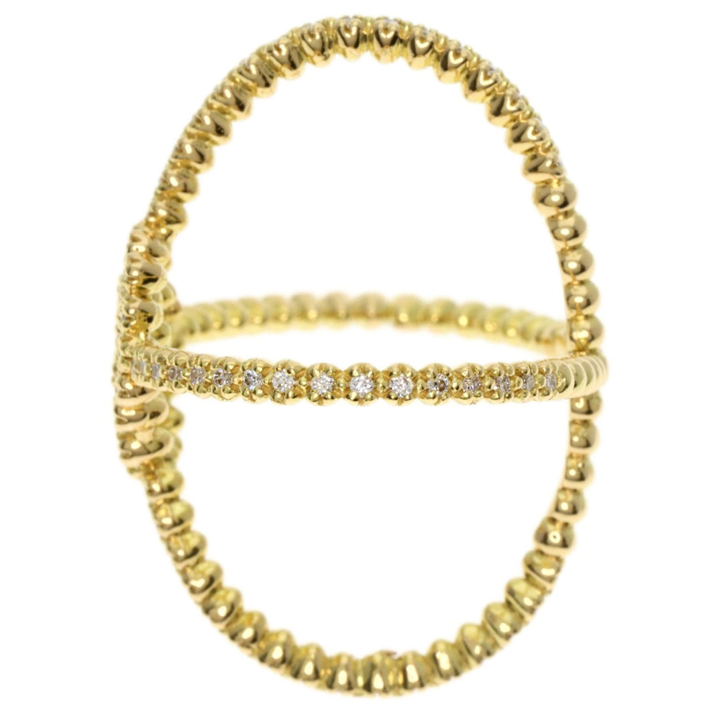 Gucci GG Running x Diamond #9 Ring, K18 Yellow Gold, Women's