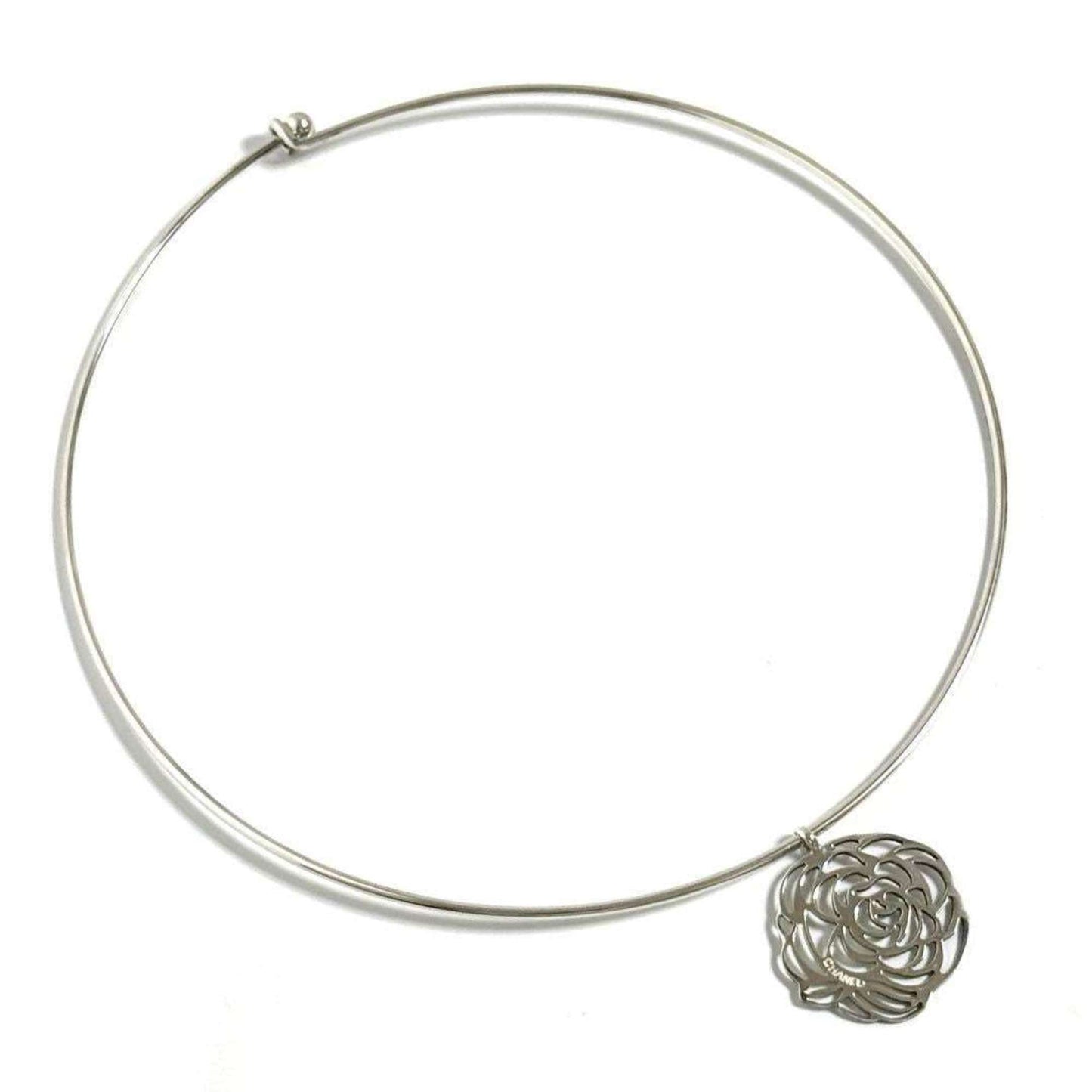 Chanel camellia pendant necklace choker in 925 silver