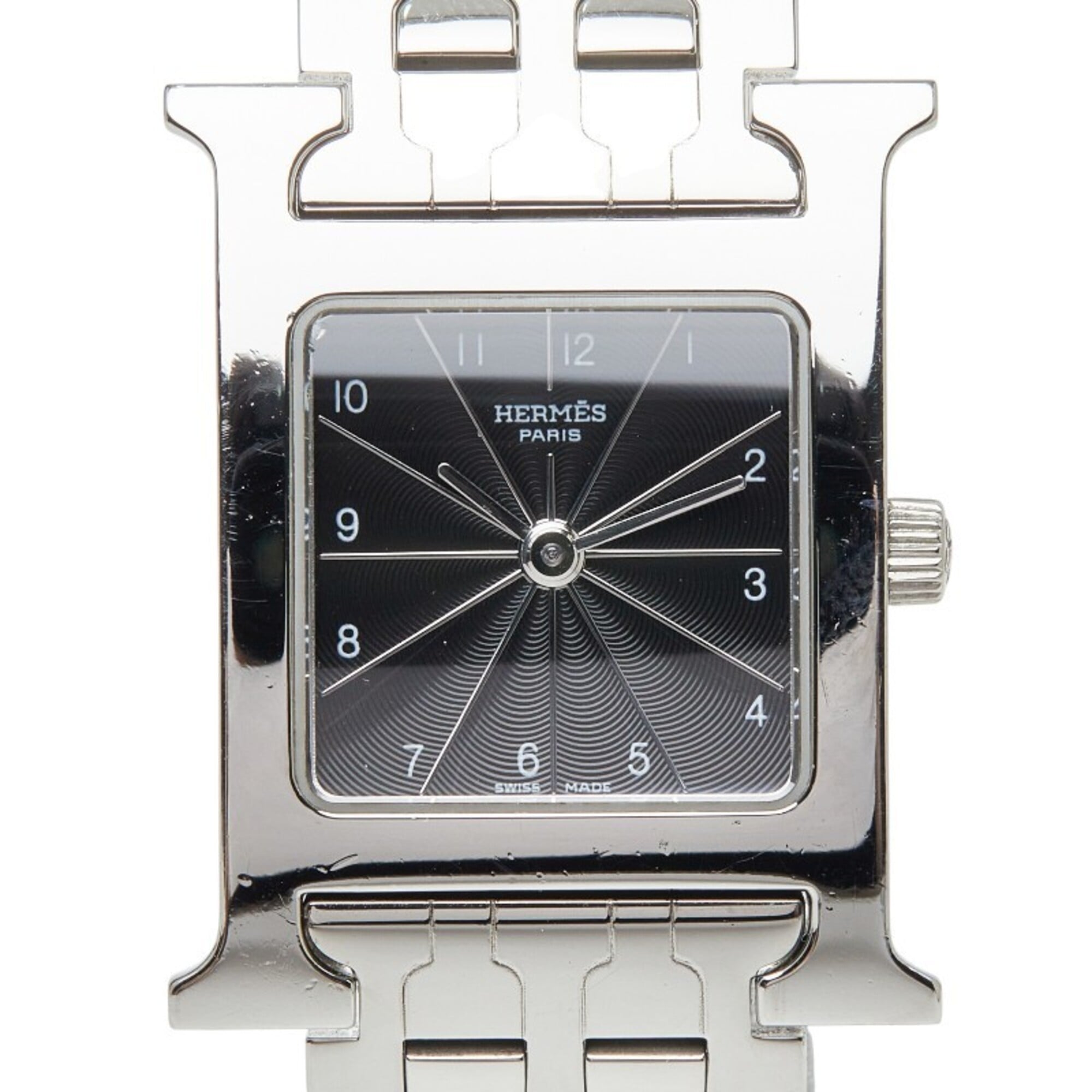 Hermes H-Watch HH1.210 Quartz Black Dial Stainless Steel Women's Watch — Good