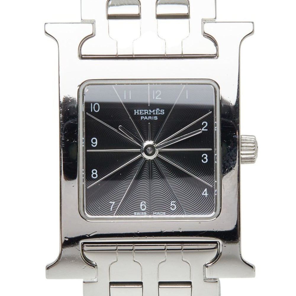 Hermes H-Watch HH1.210 Quartz Black Dial Stainless Steel Women's Watch — Good