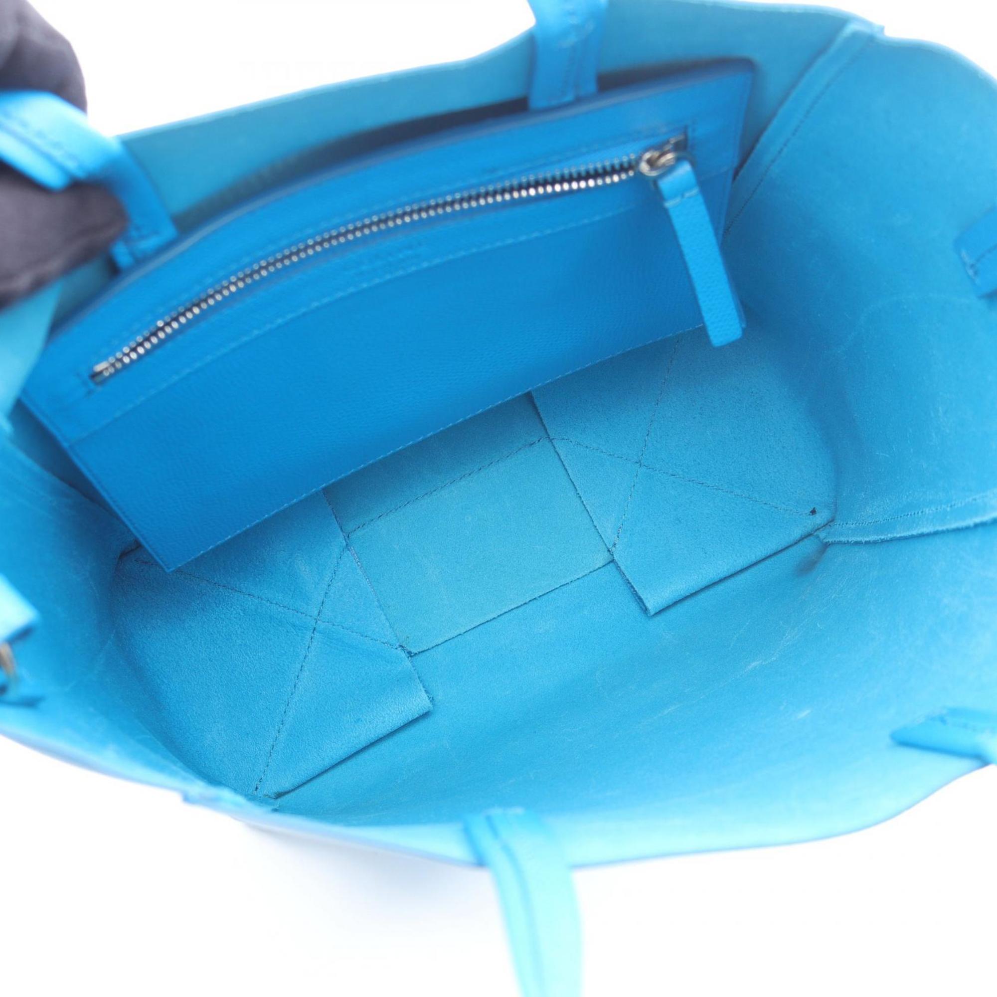 Celine Vertical Small Cabas Tote Bag, Leather, Women's, Blue