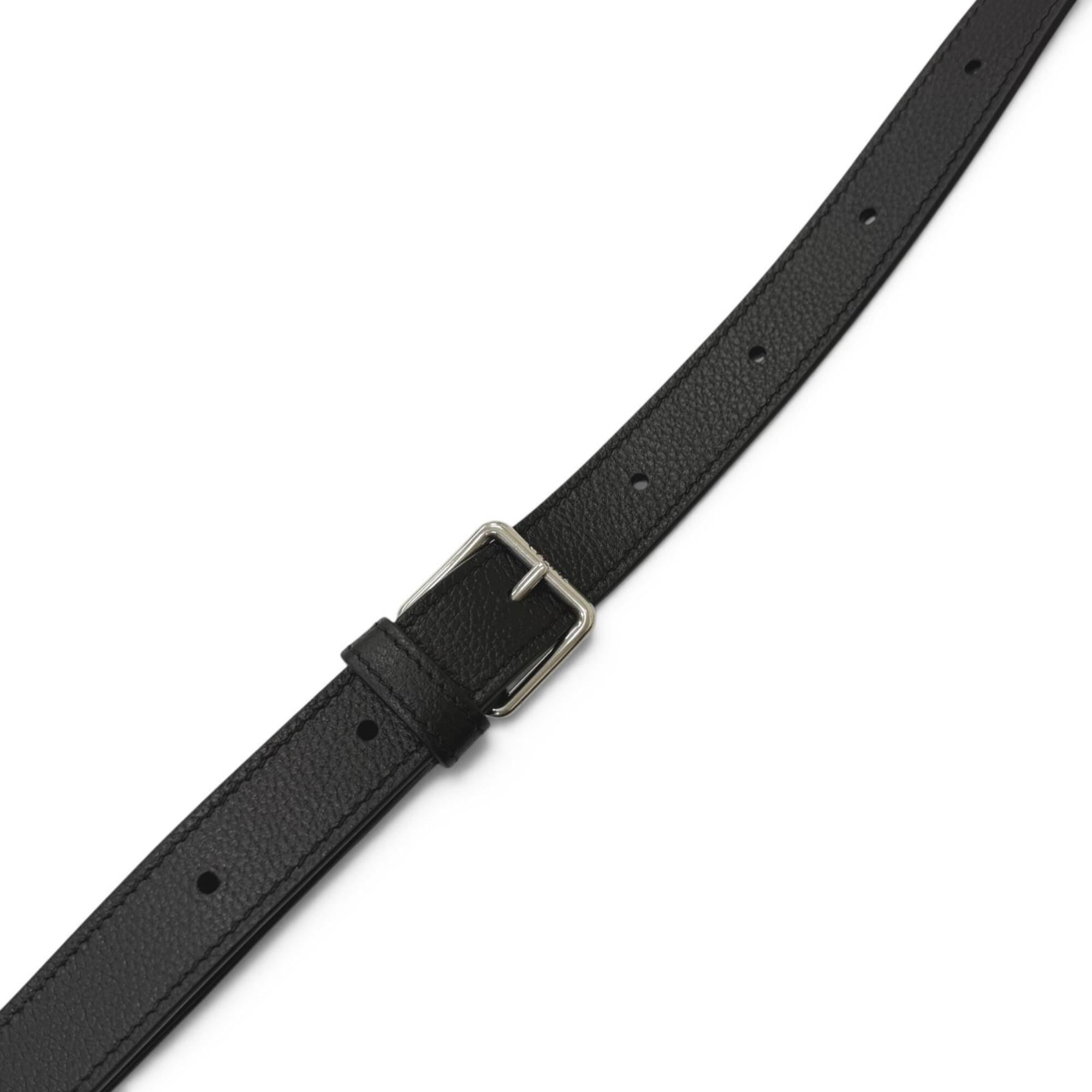 CELINE 117003FS3 Horizontal Messenger Leather Triomphe Medium Shoulder Bag Black Made in Italy Men's with Dust — Like New