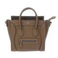CELINE Luggage Nano 2-Way Slim 189243 Women's Drummed Calfskin Handbag, A-Rank, Pre-Owned, Ginzo
