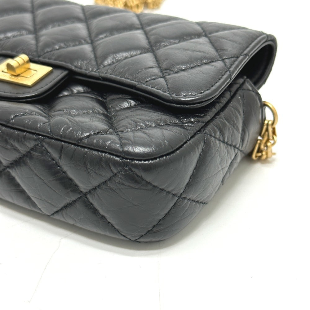 CHANEL AP2215 2.55 Mademoiselle Matelasse Chain Wallet Shoulder Bag Calfskin Women's Black G-230510-29 — New - Store Return