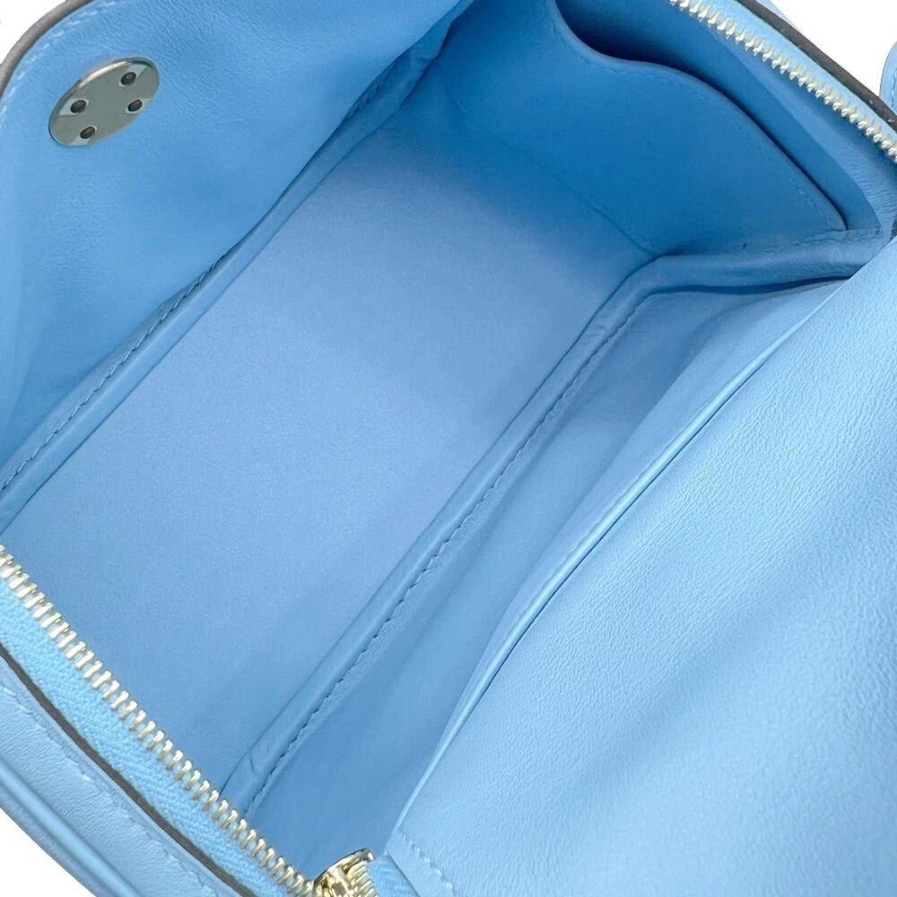 HERMES Mini Lindy Swift Blue Aztec Tote Bag Shoulder MINI Women's Men's — New - Store Return