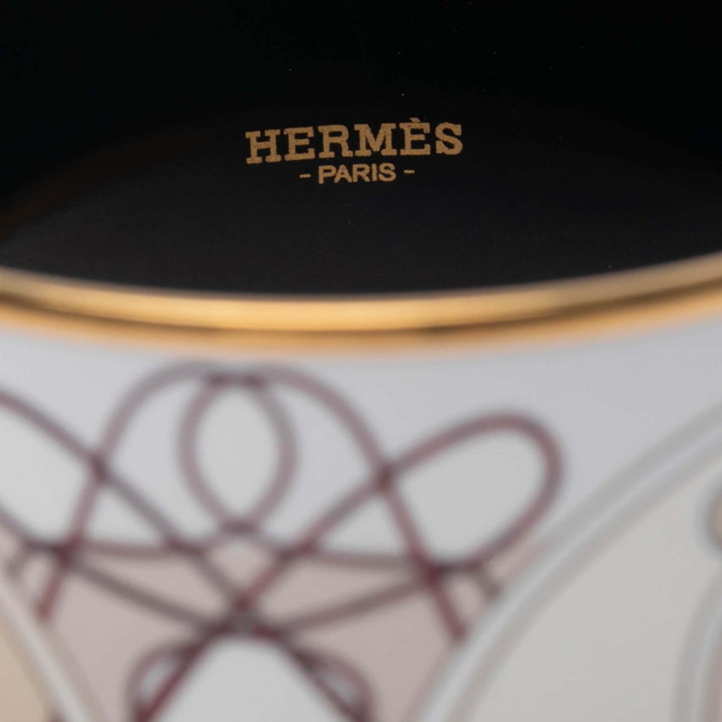 Hermes Coup de Fouet Horsewhip Motif Bangle in Gold, Beige, and Multicolor Plated for Women