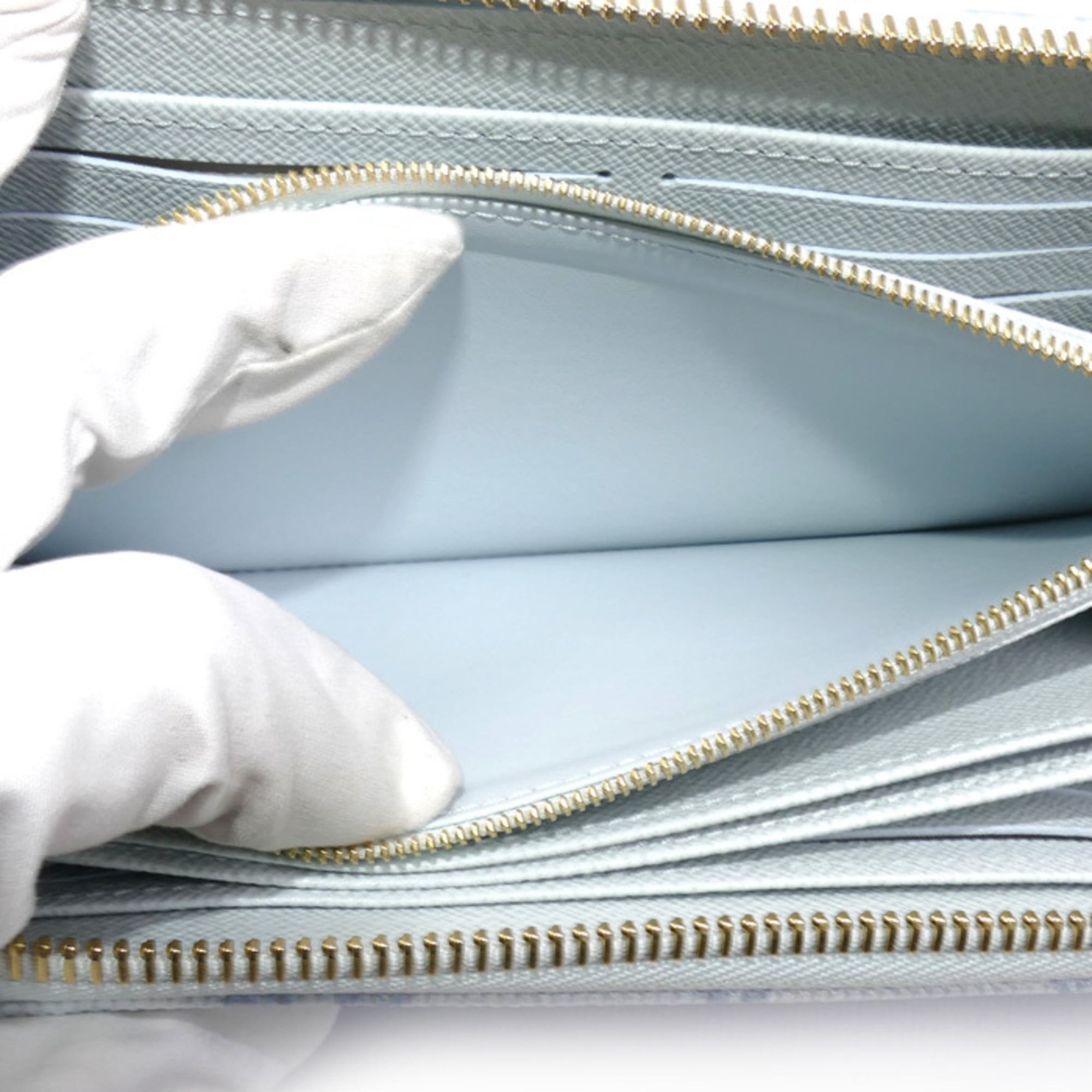 LOUIS VUITTON Louis Vuitton Zippy Wallet Long Monogram Origin Blue Courier M27686 Men's and Women's