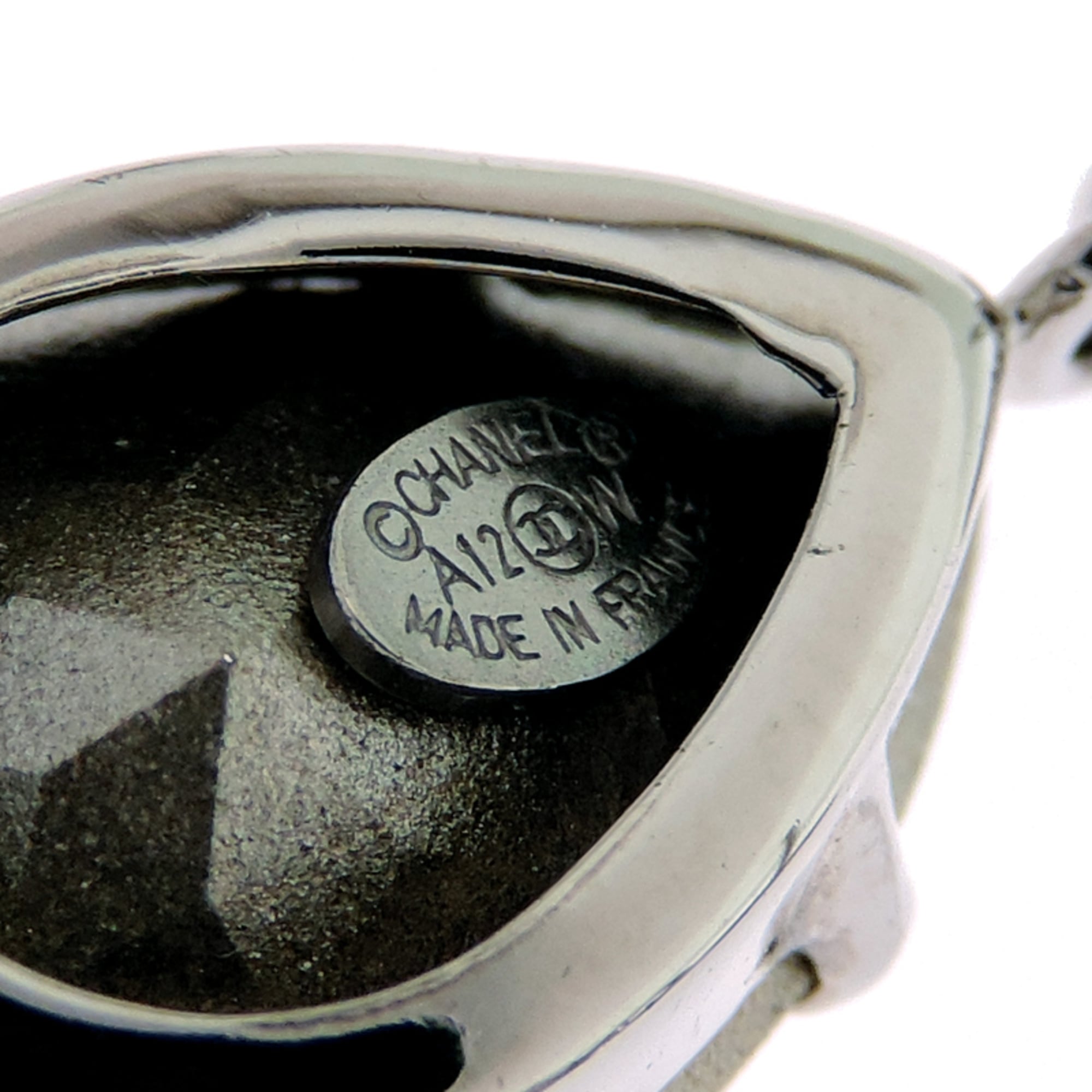 Chanel Coco Mark Teardrop Rhinestone Women's Metal Earrings