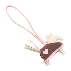 Hermes Rodeo Robeocool PM Charm Accessory Leather Calfskin (Cowhide) Agneau Milo Veau Swift Women's Ivory Brown Pink H086714CAAH — New - Store Return