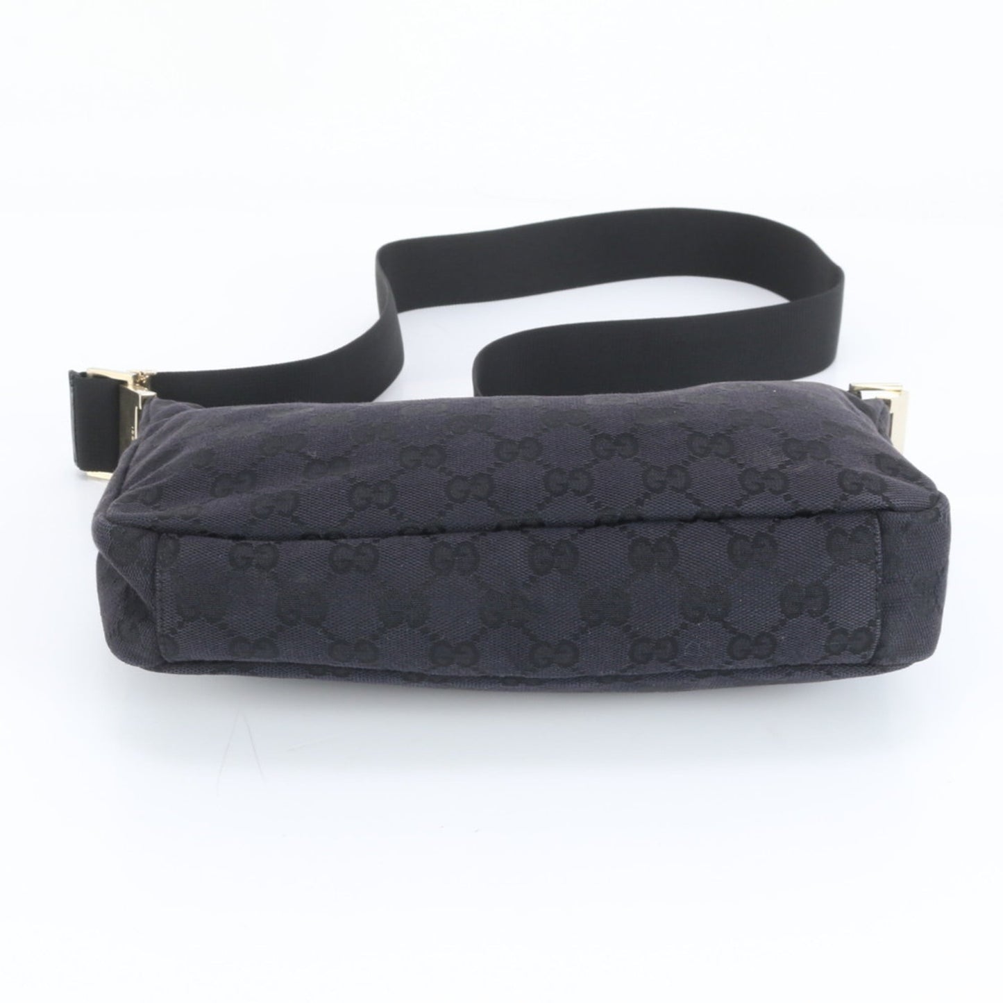 Gucci GG Canvas 019-0433 Leather Shoulder Bag Crossbody Black Women's