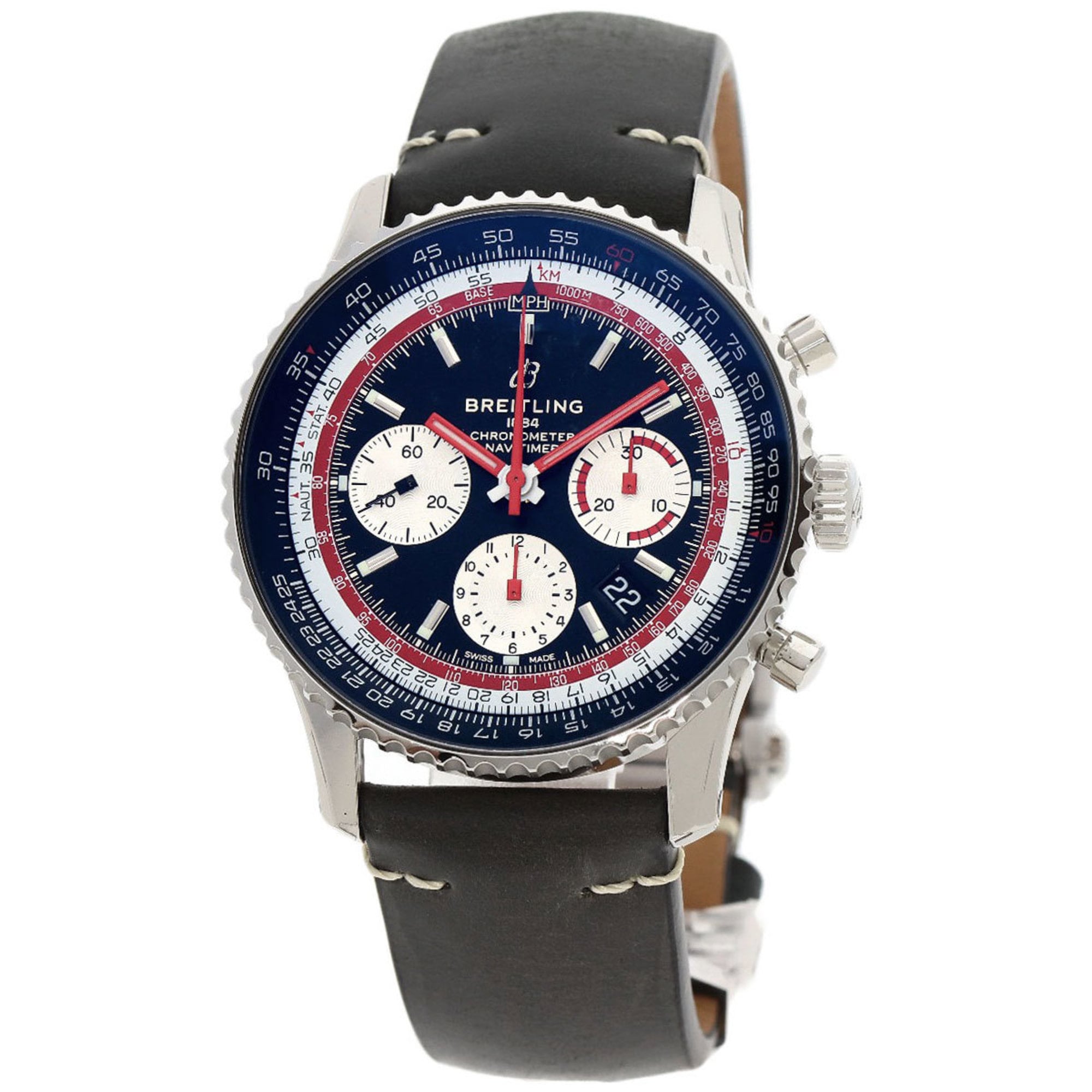 Breitling Navitimer B01 Chronograph 43 Stainless Steel/Leather Men's Watch AB0121B1B1X2