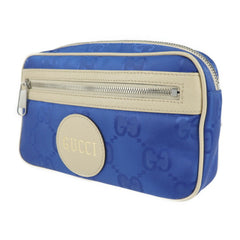 GUCCI Gucci Off The Grid Belt Bag Body 631341 Nylon Leather Blue Beige Pouch Waist One Shoulder Japan Limited — Like New