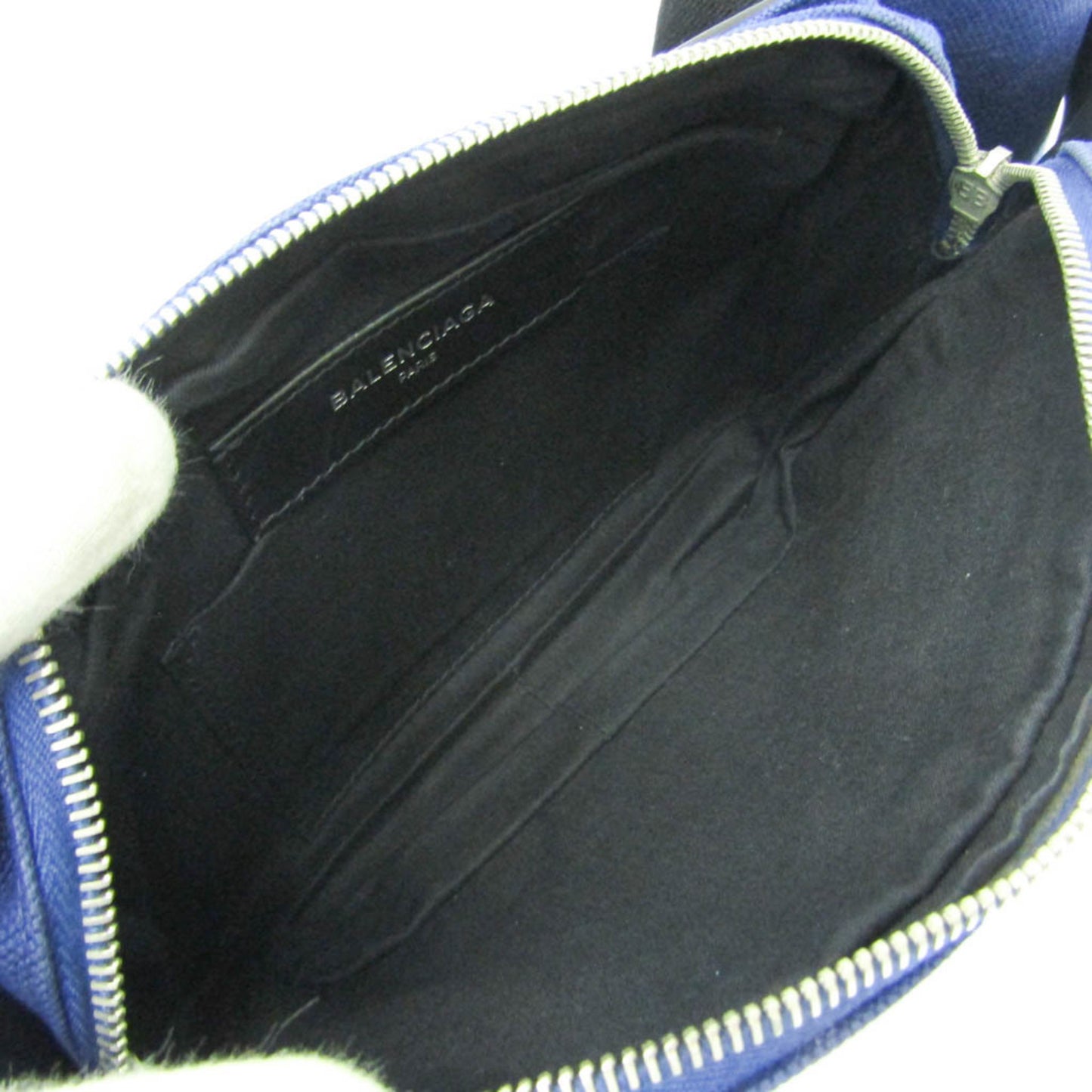 Balenciaga 433625 Men,Women Canvas,Leather Fanny Pack,Sling Bag Black,Royal Blue