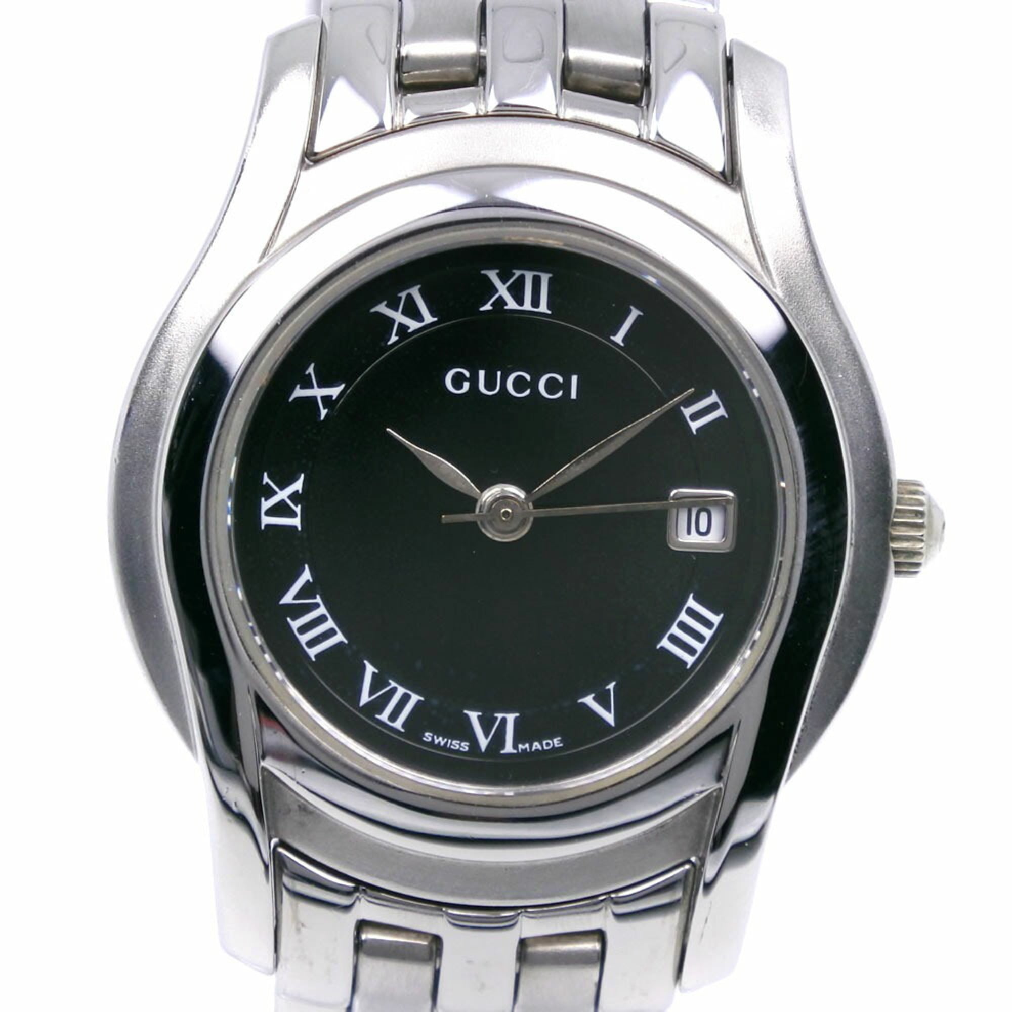 Gucci GUCCI Watch 5500L Stainless Steel Quartz Analog Display Black Dial Women's — Good