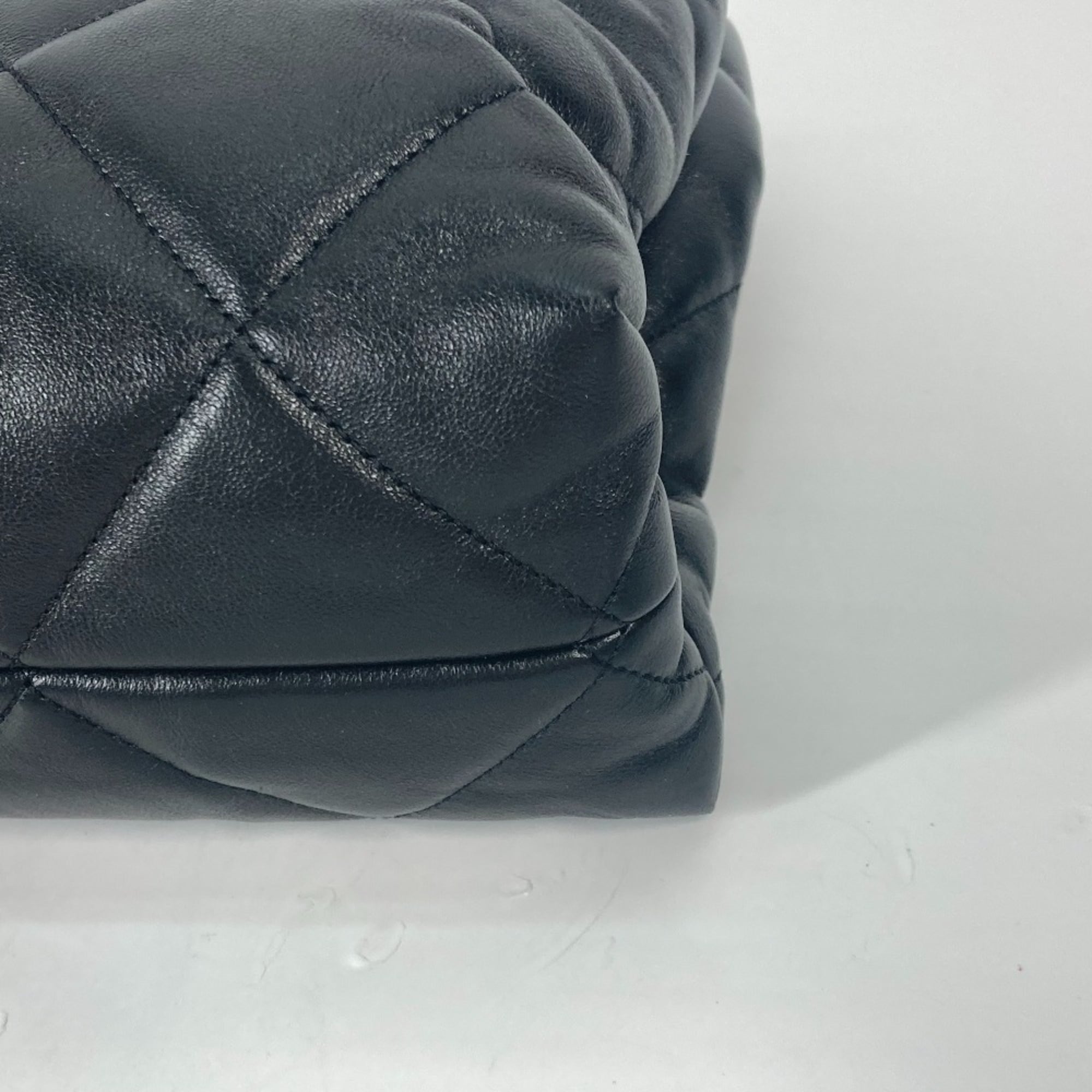 CHANEL AS3502 Chain Bag Quilted Matelasse Small Shopping CC Coco Mark Shoulder Lambskin Women's Black — Like New